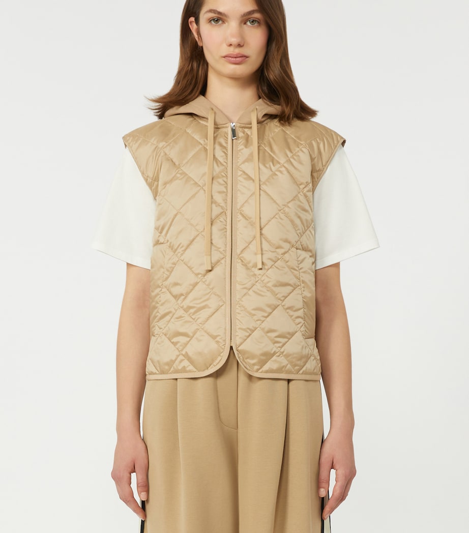 Weekend Max Mara Womens Padded Quilted Gilet Beige Image 2