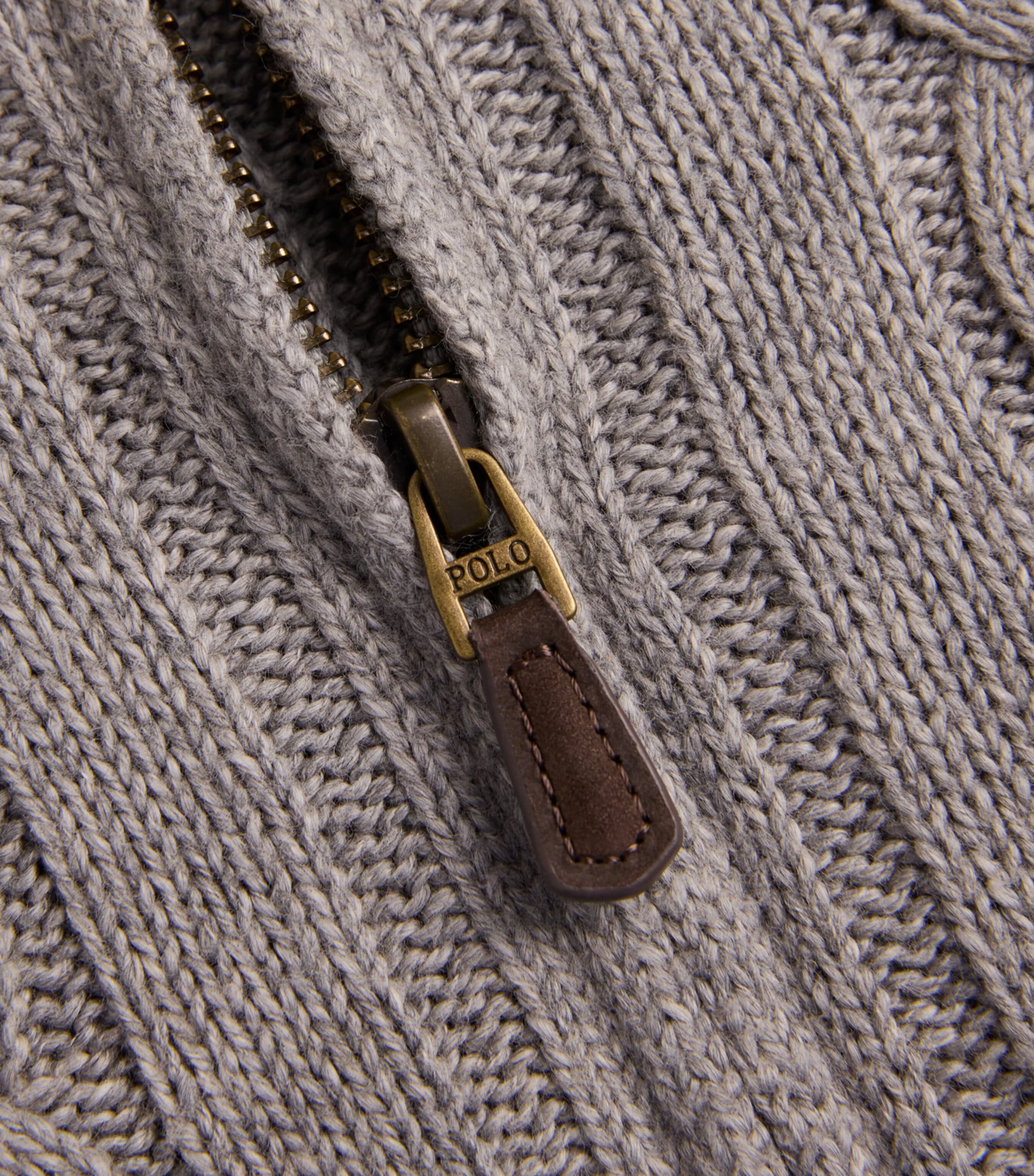 Polo Ralph Lauren Mens RL KNIT HZ CTTN CABLE W/PP Grey Image 5