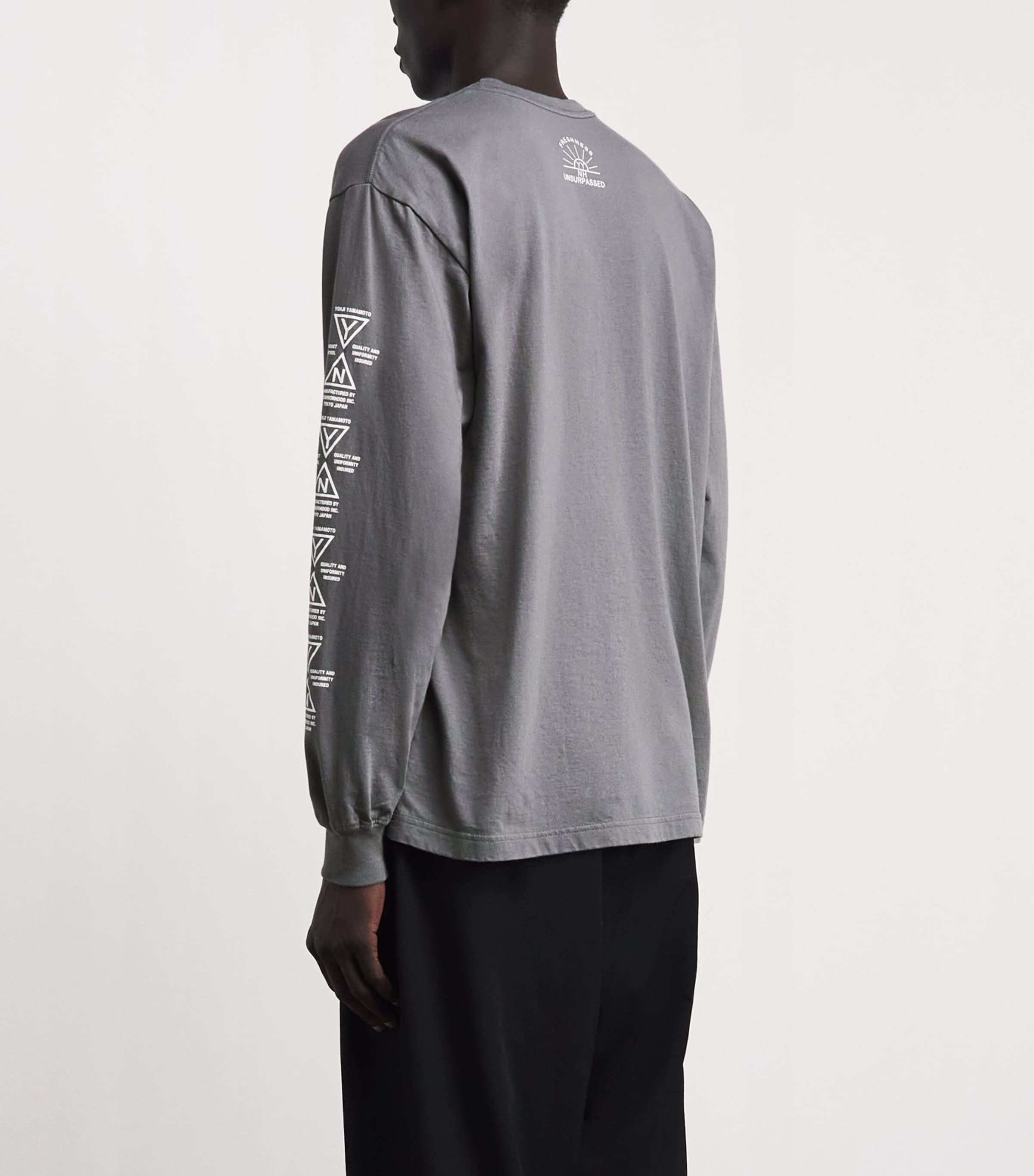Yohji Yamamoto Mens x Neighborhood Cotton Long-Sleeve T-Shirt Grey Image 5