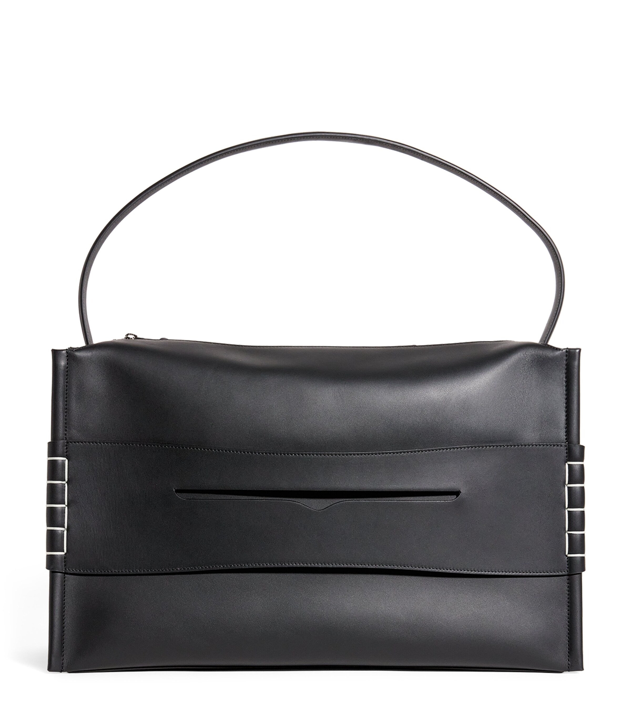 JW Anderson Black Large Leather Loafer Bag | Harrods US