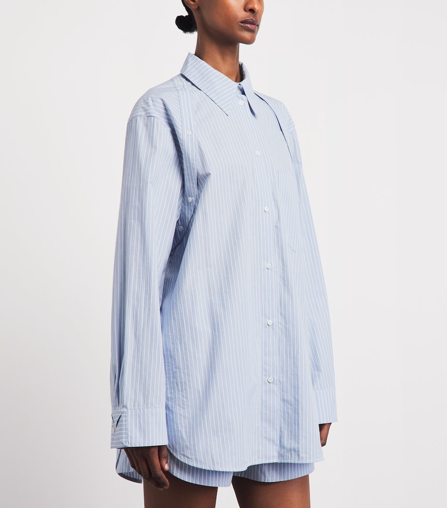 Nanushka Womens Cotton Nananda Shirt Blue/white/navy Image 4
