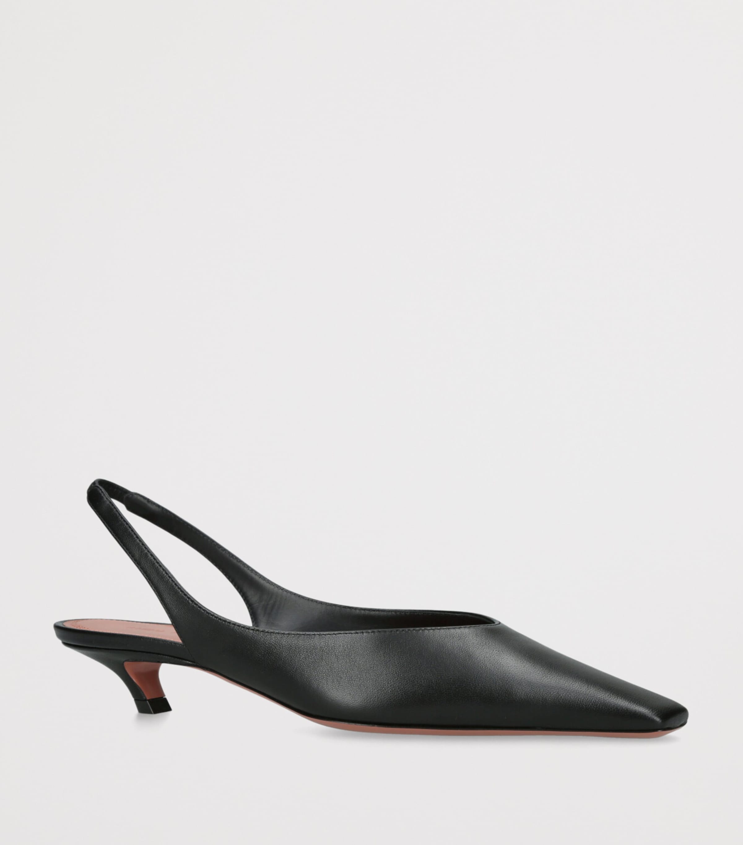 Leather Jamie Slingback Pumps 25 BLACK Image 3