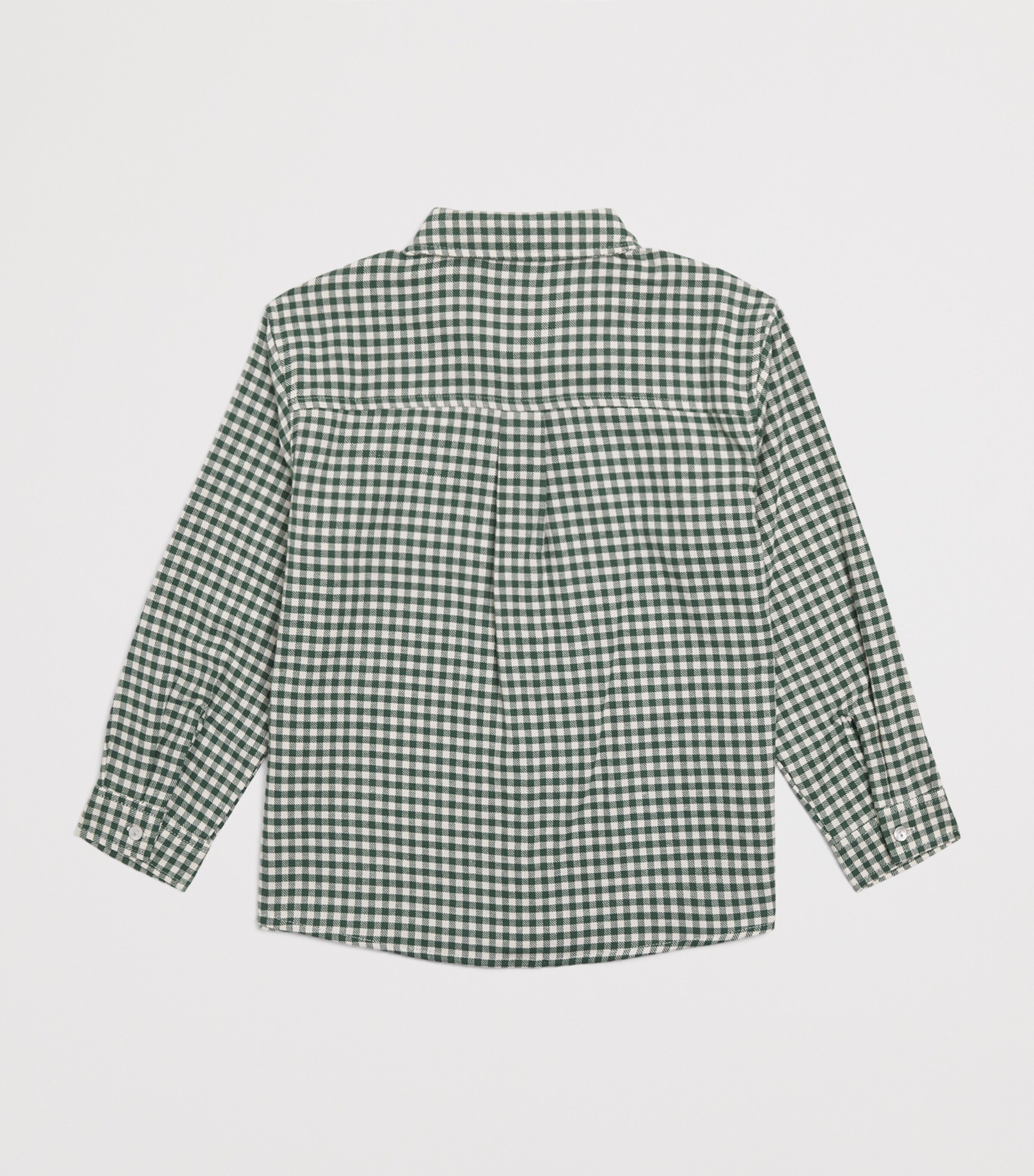 Organic Cotton Check Shirt (5-10 Years) P40022 GREEN CHECK Image 2