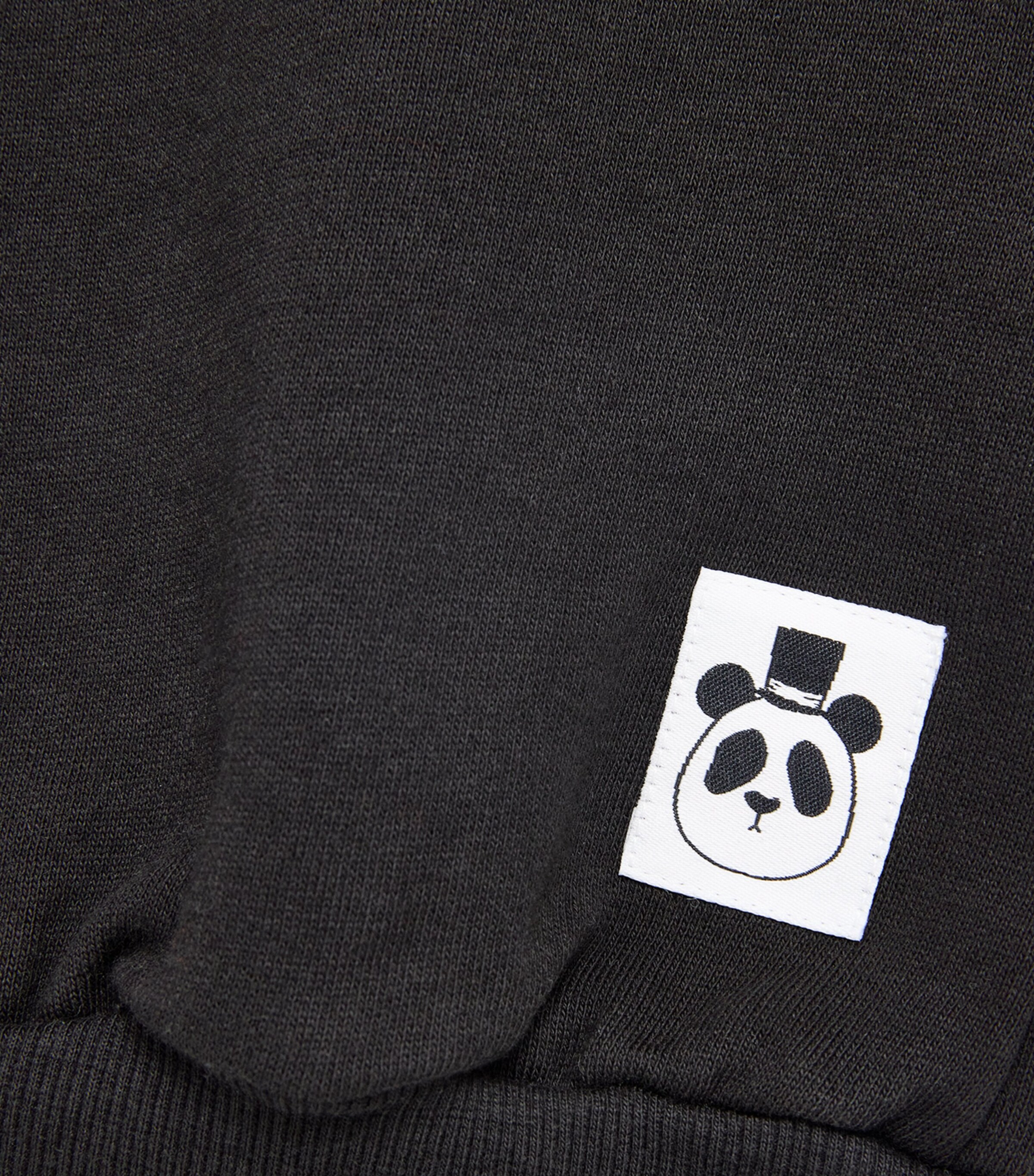 Mini Rodini Organic Cotton Panda-Patch Sweatshirt (3-11 Years) Black Image 3