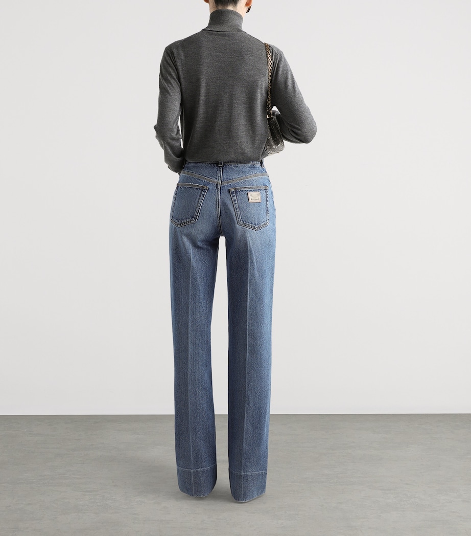 Fold-Effect High-Rise Jeans COMBINED COLOUR Image 2