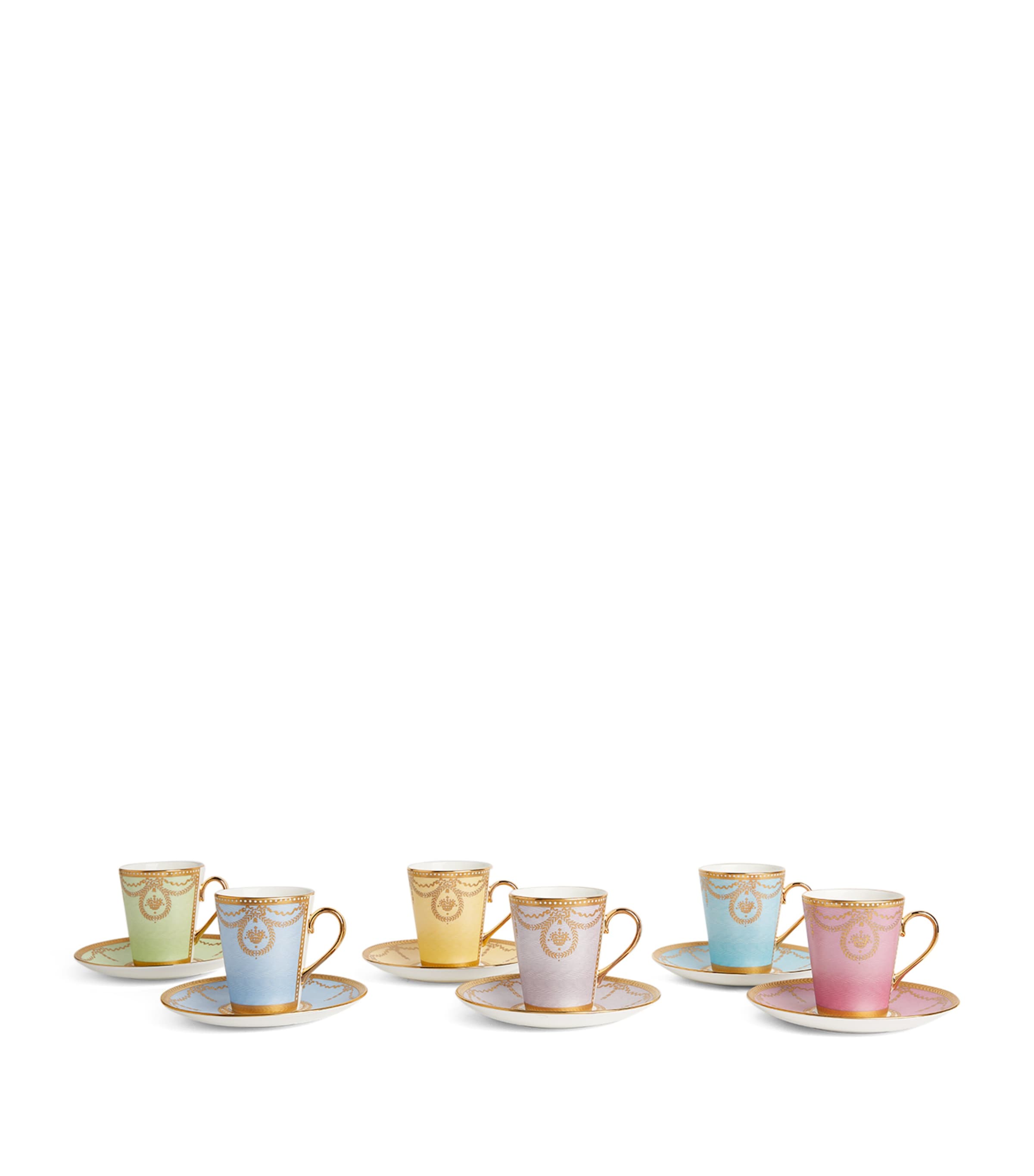 Royal Collection Coffee Cup and Saucer (Set of 6) MULTI Image 2