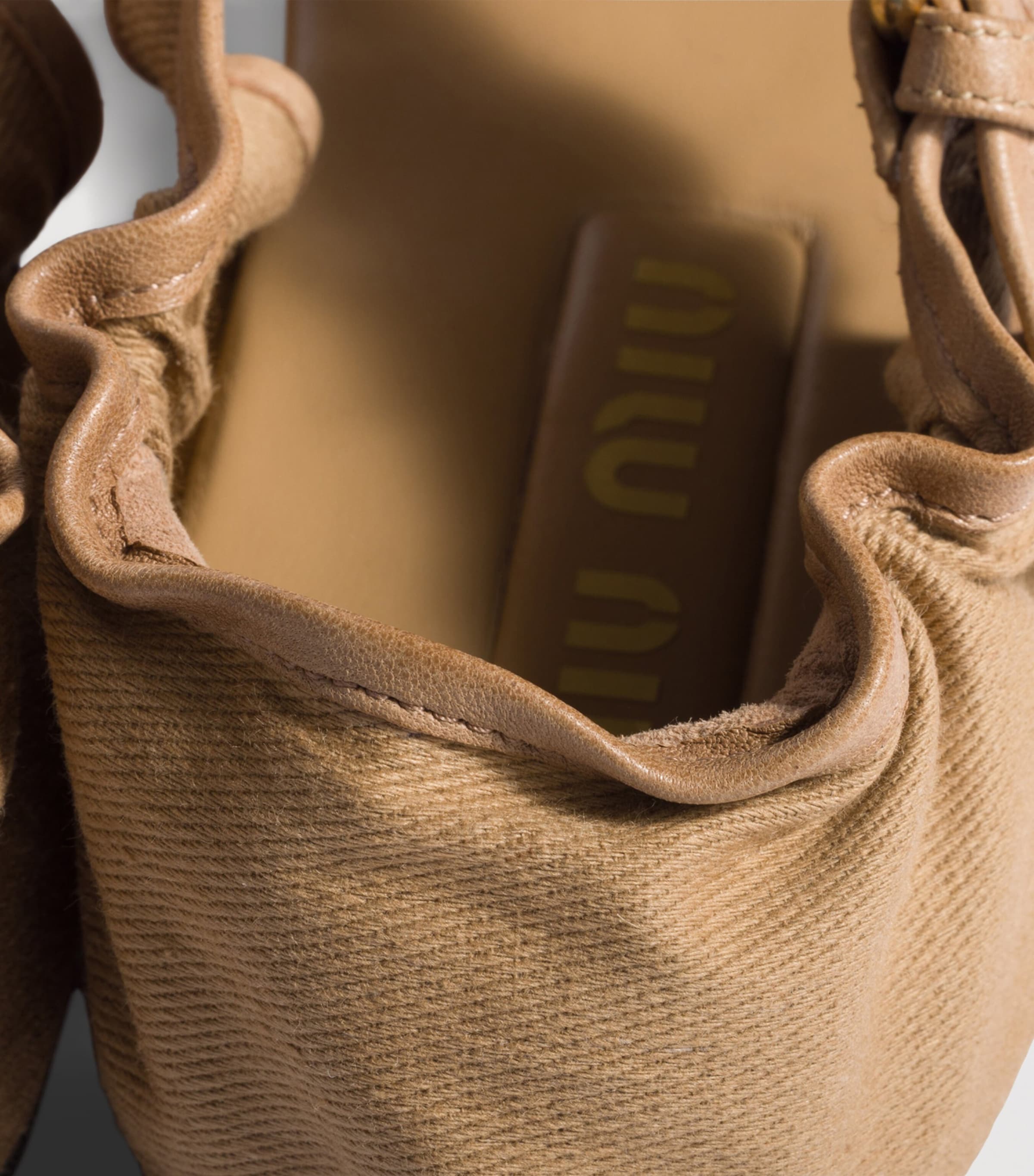 Miu Miu Cotton-Leather Fisherman Sandals Neutral Image 4