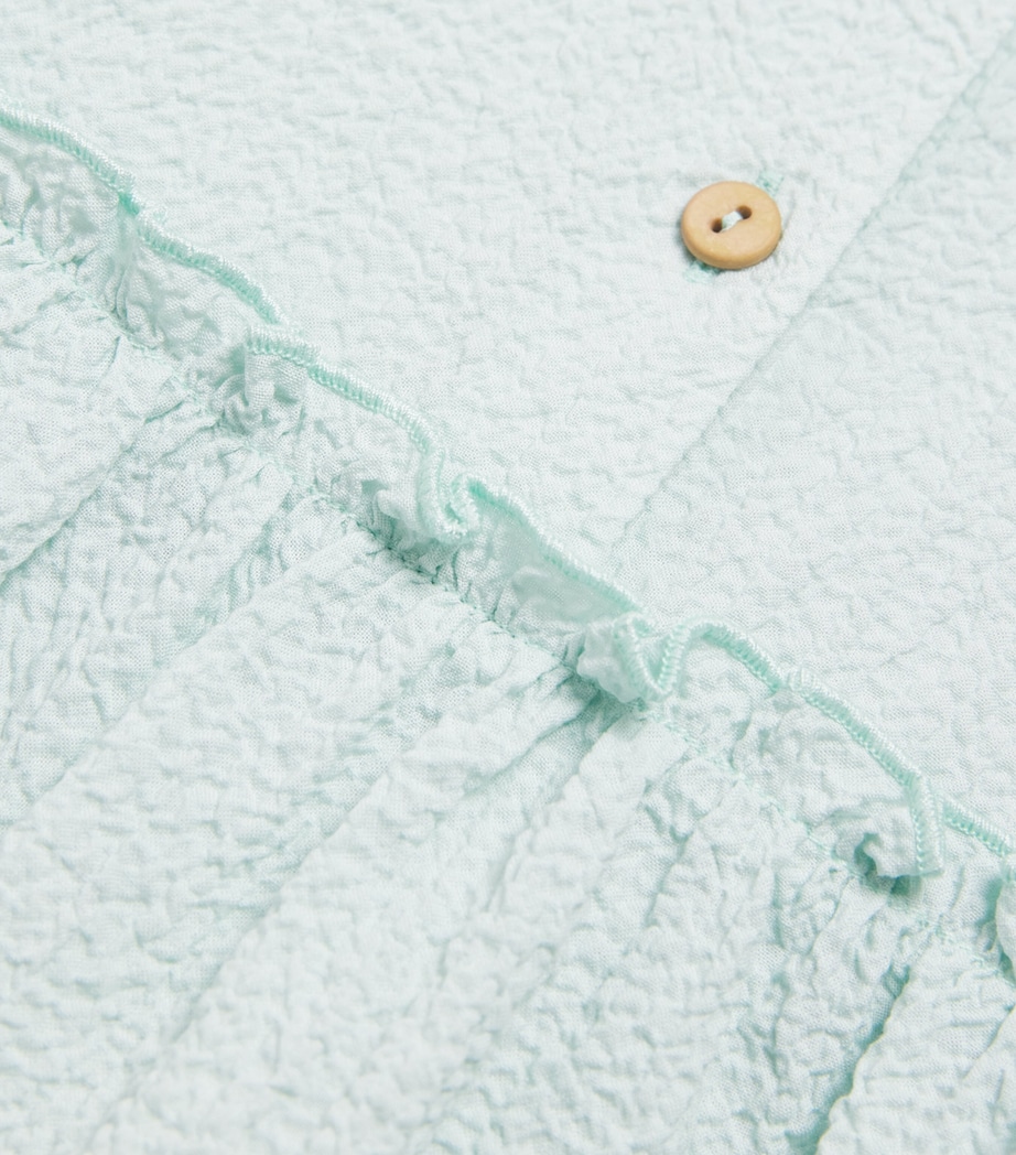 Teddy & Minou Crinkle-Effect Playsuit (1-18 Months) Lake Image 3