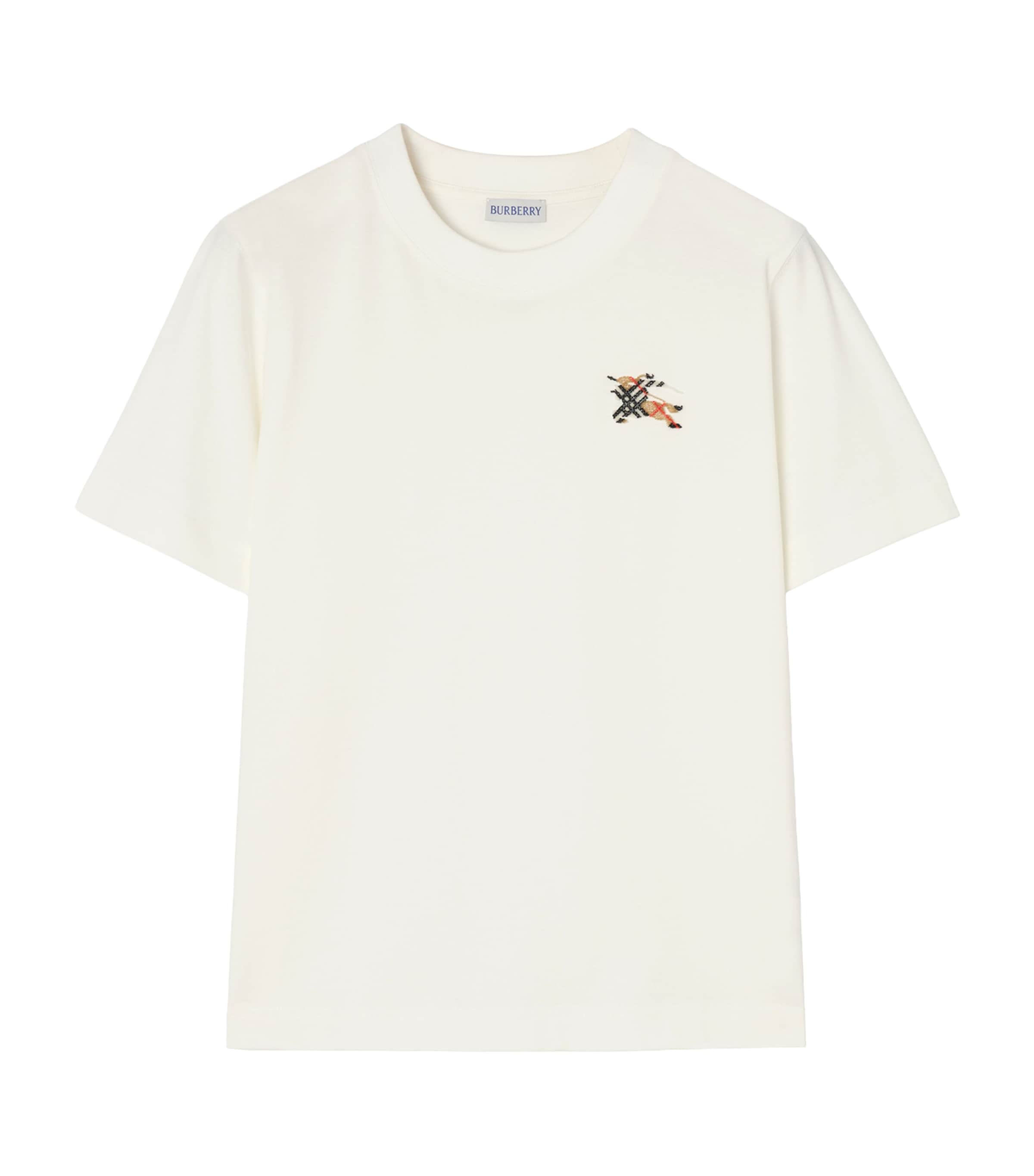 Burberry Womens Cotton EKD T-Shirt Chalk Image 1