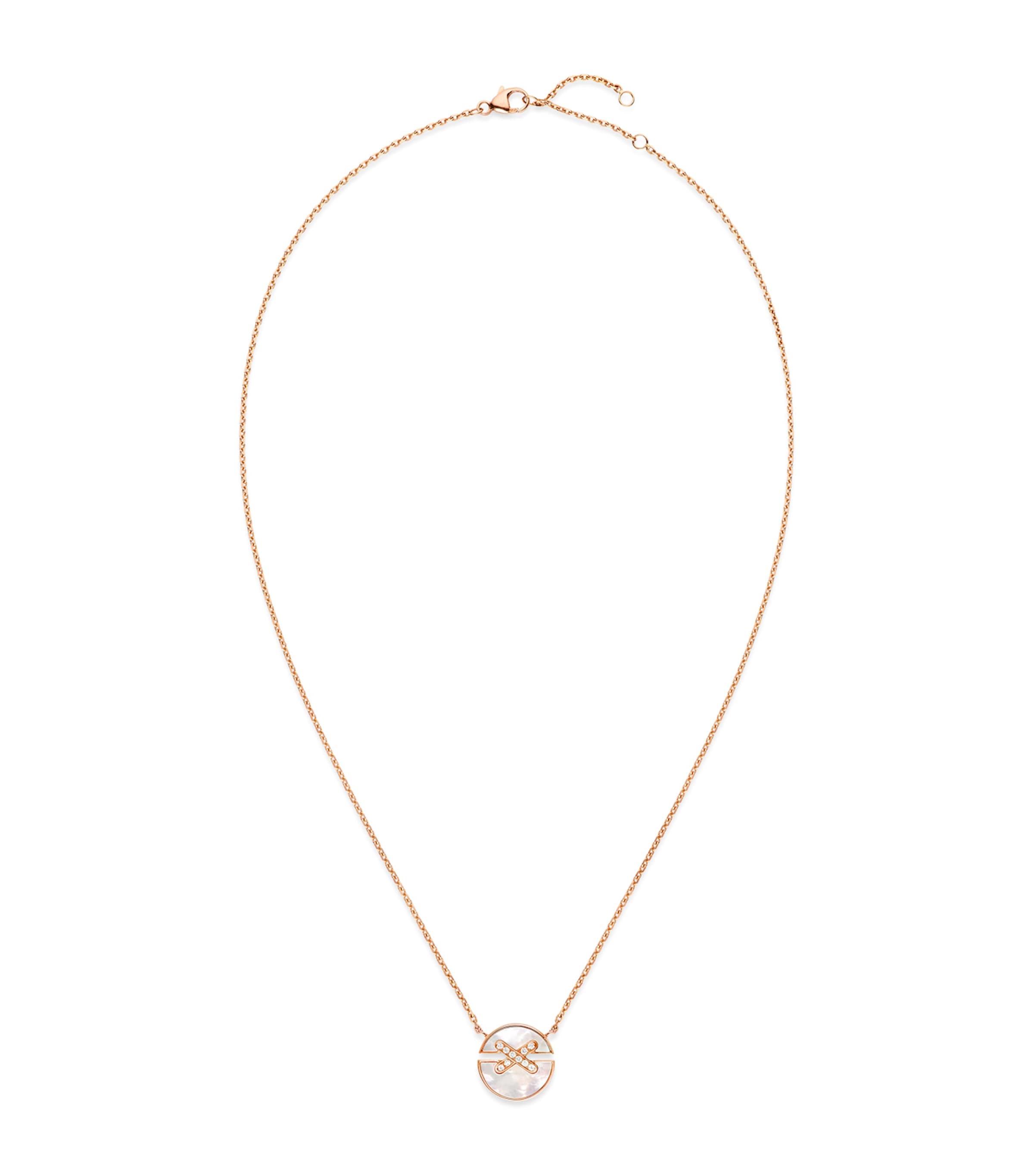 Chaumet Small Rose Gold, Diamond and Mother-of-Pearl Harmony Pendant Necklace Pink Gold Image 1