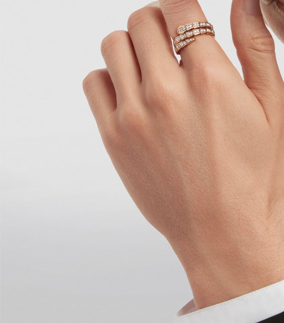 Rose Gold and Diamond Serpenti Viper Ring PINK GOLD Image 4