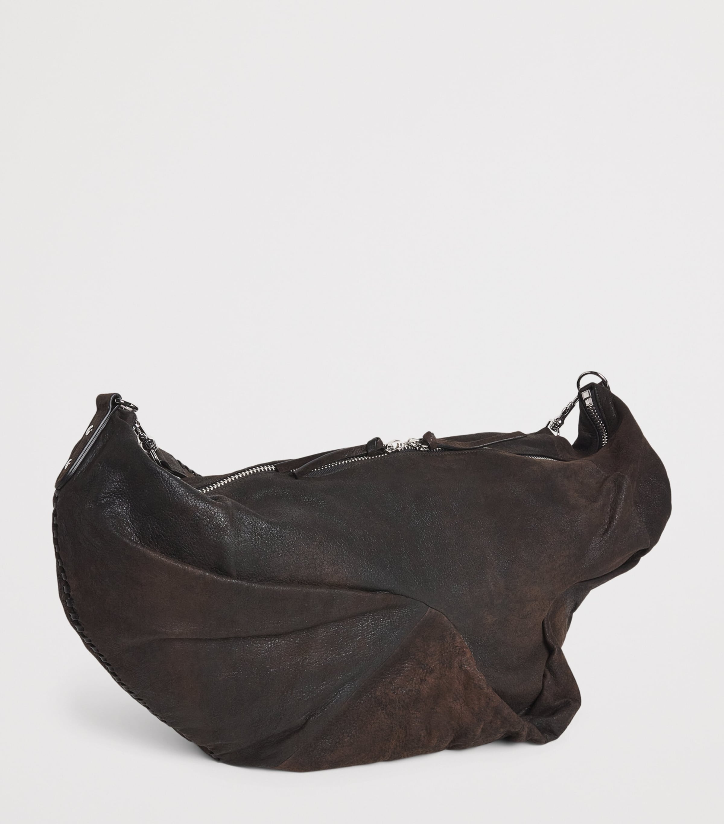 Large Leather Agnes Cross-Body Bag D402 DARK BROWN Image 3