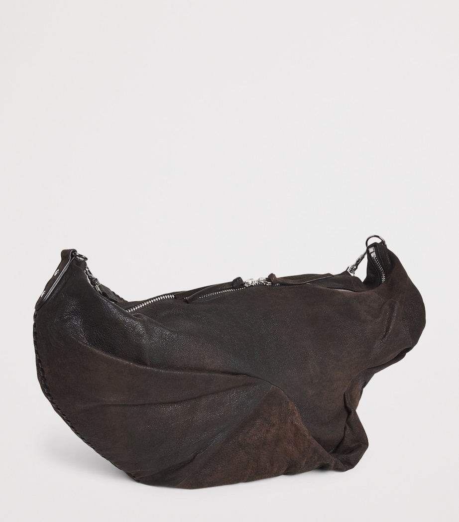 Large Leather Agnes Cross-Body Bag D402 DARK BROWN Image 3