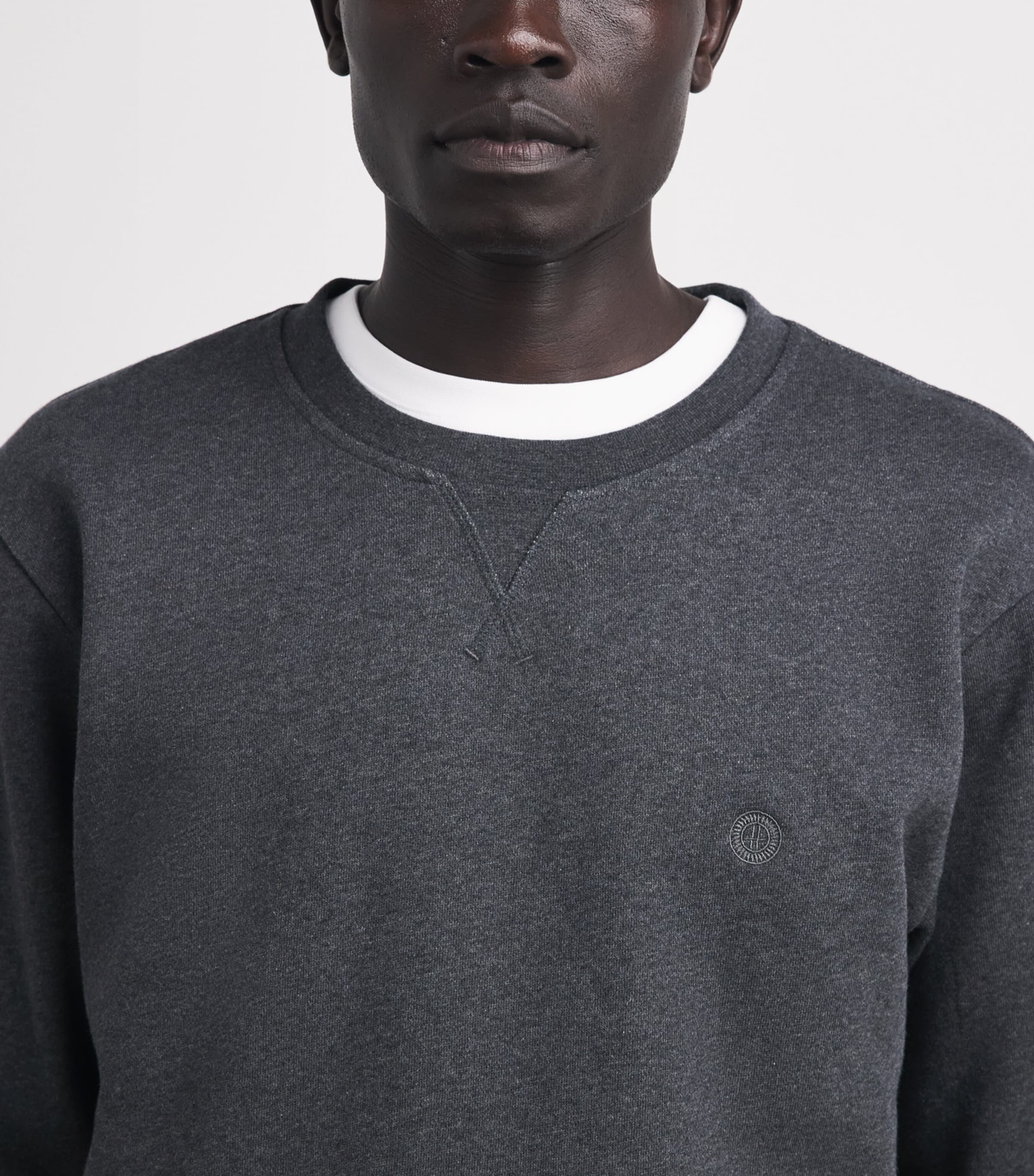 Harrods Mens Cotton Jersey Logo Sweatshirt Grey Image 3