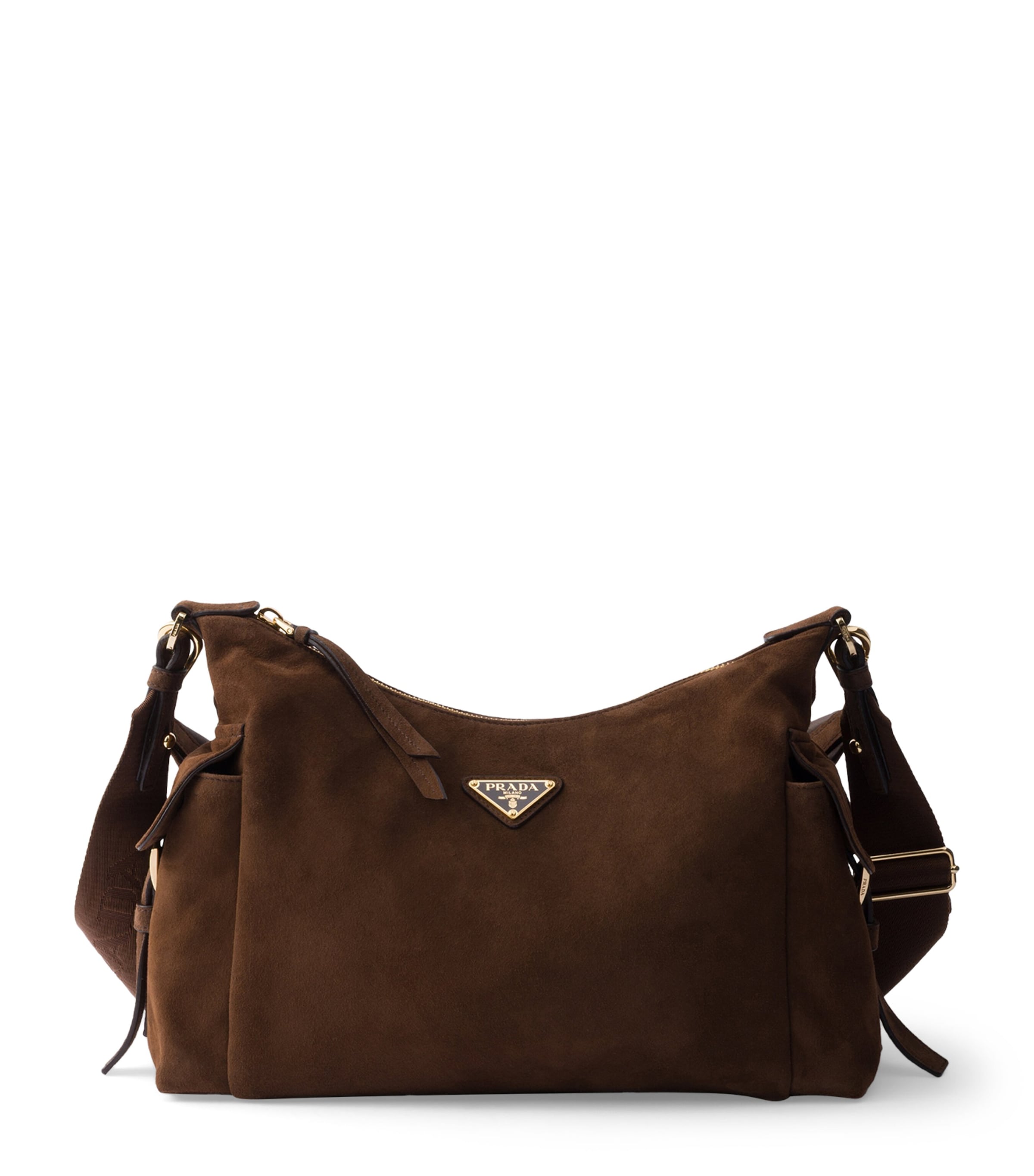 Prada Large Suede Explore Shoulder Bag Brown Image 1