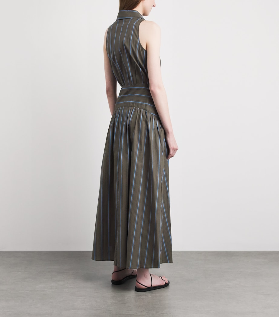STAUD Womens Cotton-Blend Romy Maxi Dress Hnst Huntngtn Stripe Image 4