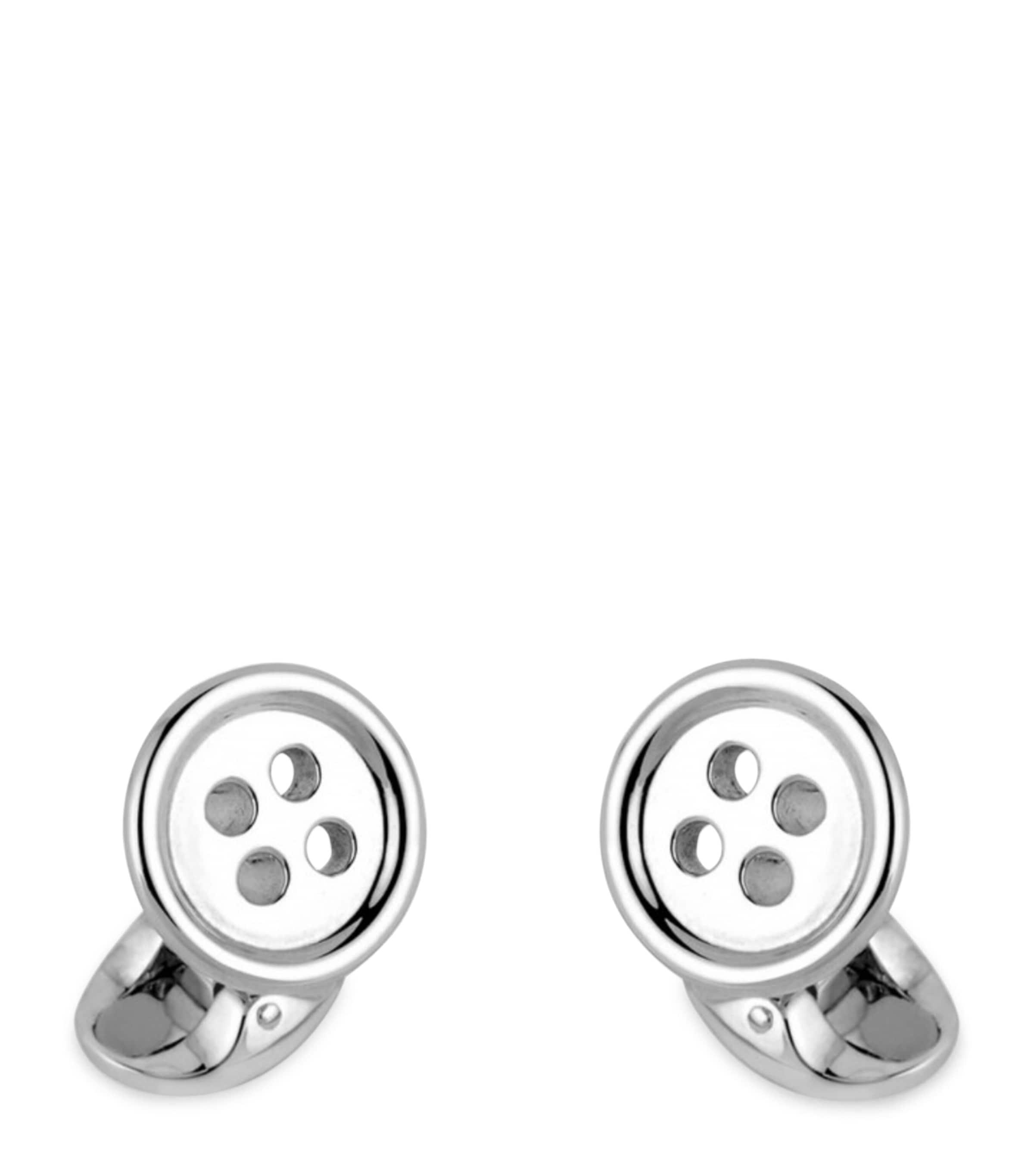 Deakin & Francis Sterling Silver Button Cufflinks Silver Image 1