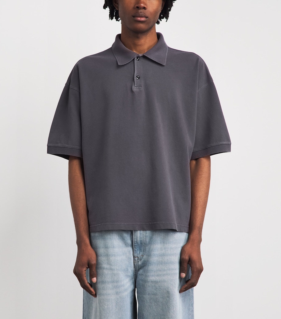 AGOLDE Mens Cotton Polo Shirt Cnctn Prple Grey Image 4
