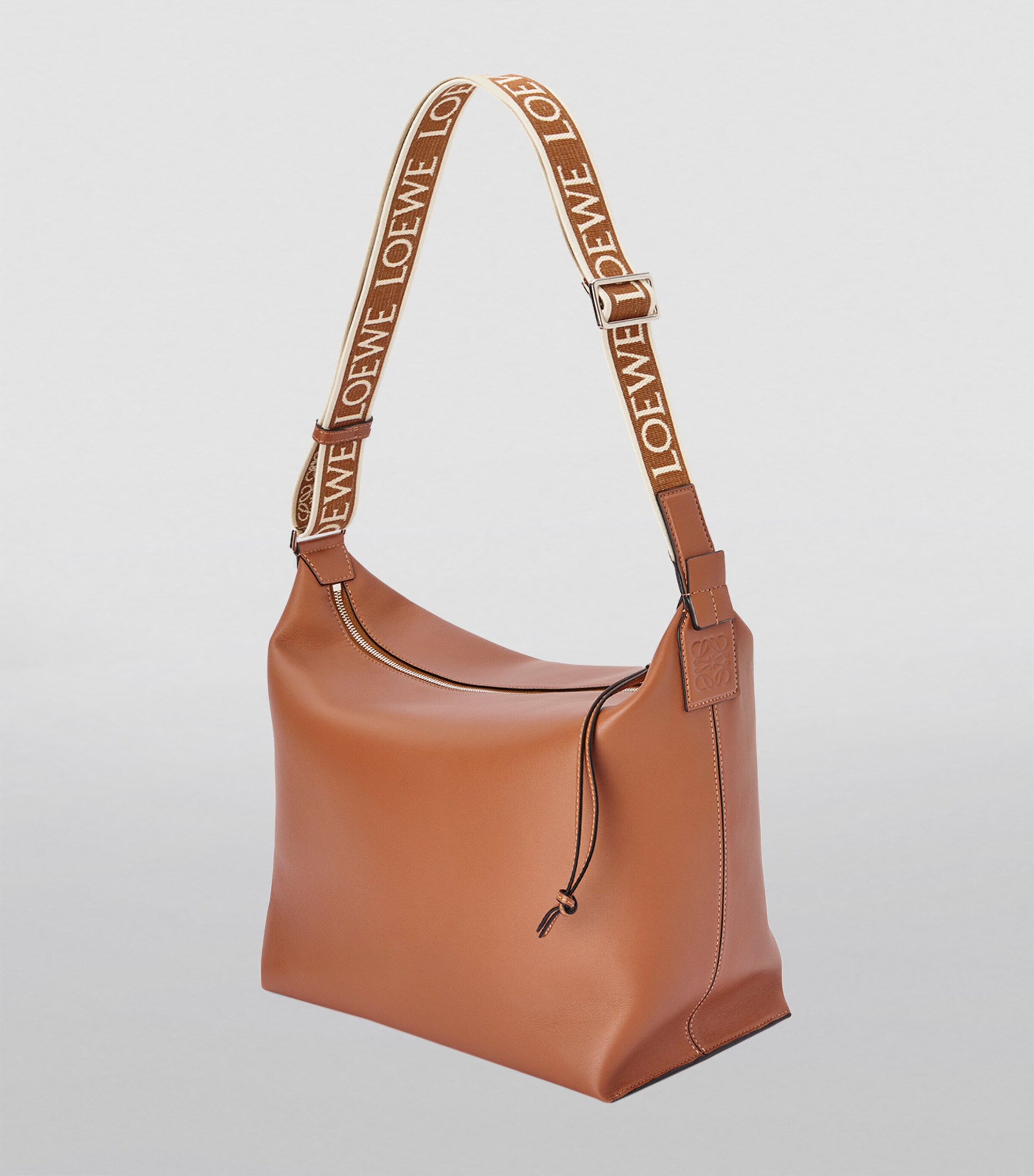 Leather Cubi Shoulder Bag TAN Image 3