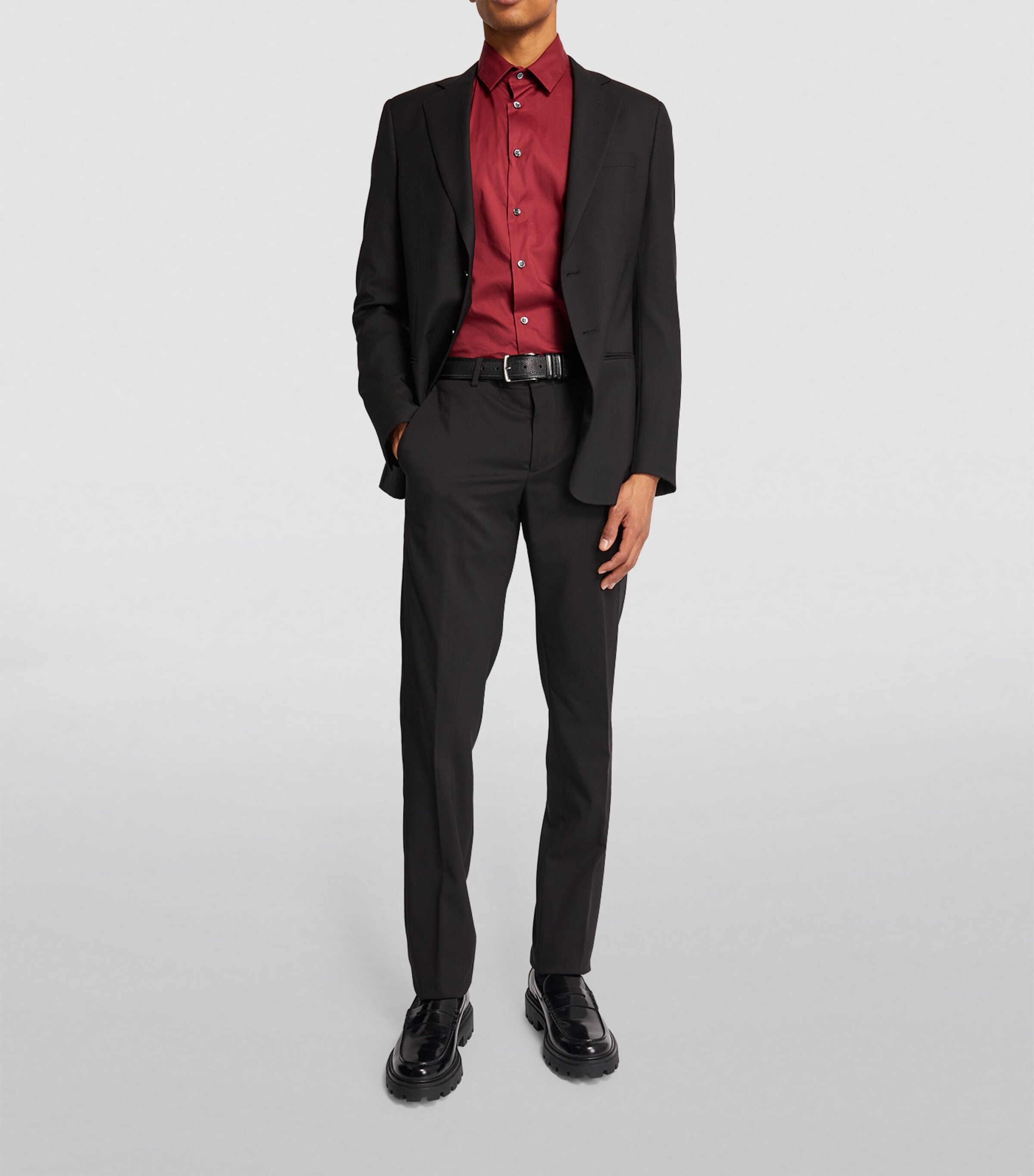 Virgin Wool Straight Trousers UC99 Image 2