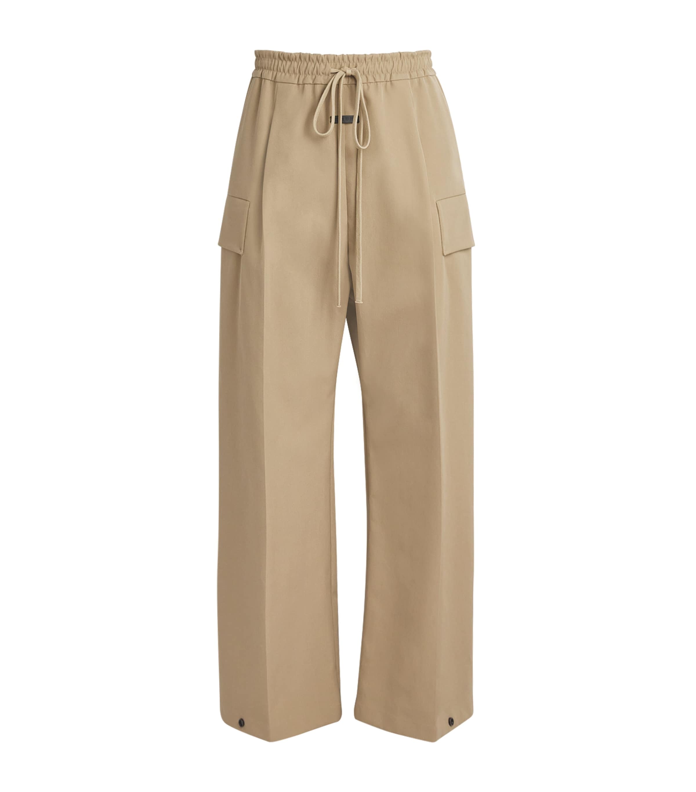 Fear Of God Wool-cotton Cargo Trousers In Brown