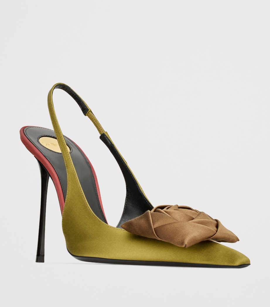 Satin Embellished Amalia Slingback Pumps 110 2346 Image 3