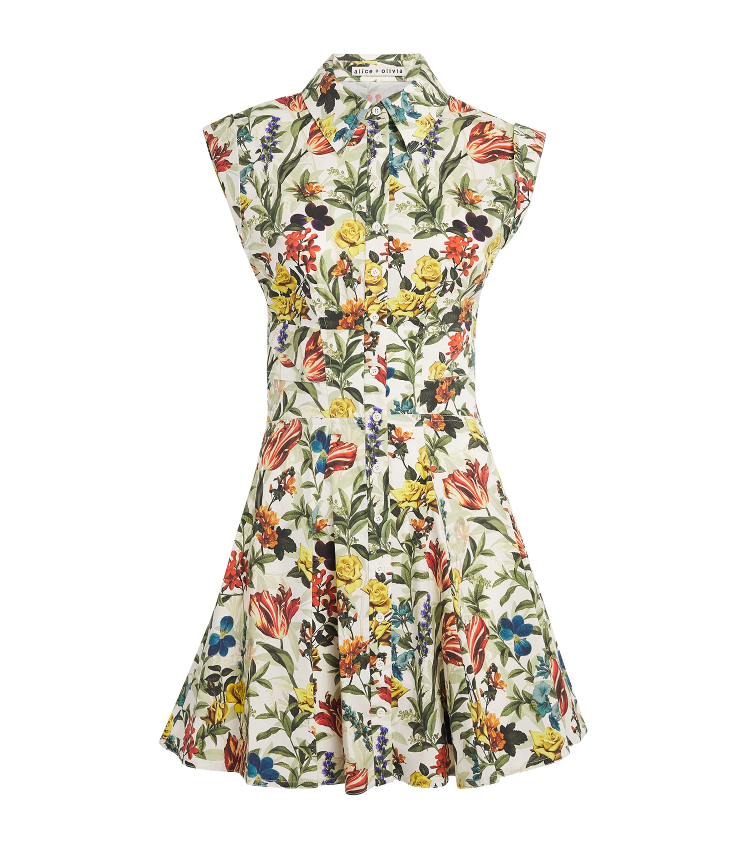 Alice+Olivia Womens Floral Kim Mini Dress Dsrt Sprgs Vnla Image 1