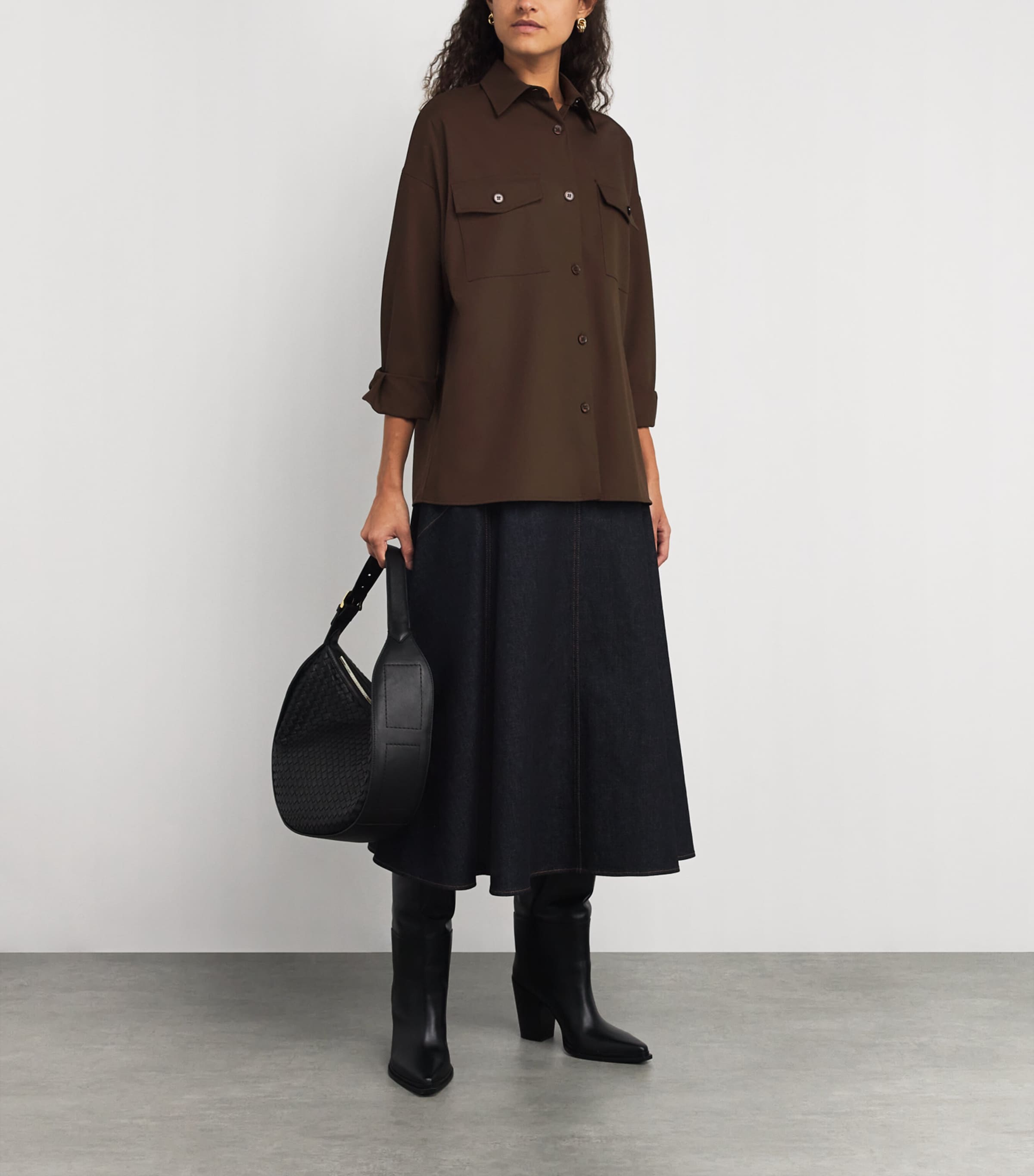 VESP WOOL SHIRTS JACKET ブラウン M Weekend Max Mara Brown Wool Shirt Jacket | Harrods UK