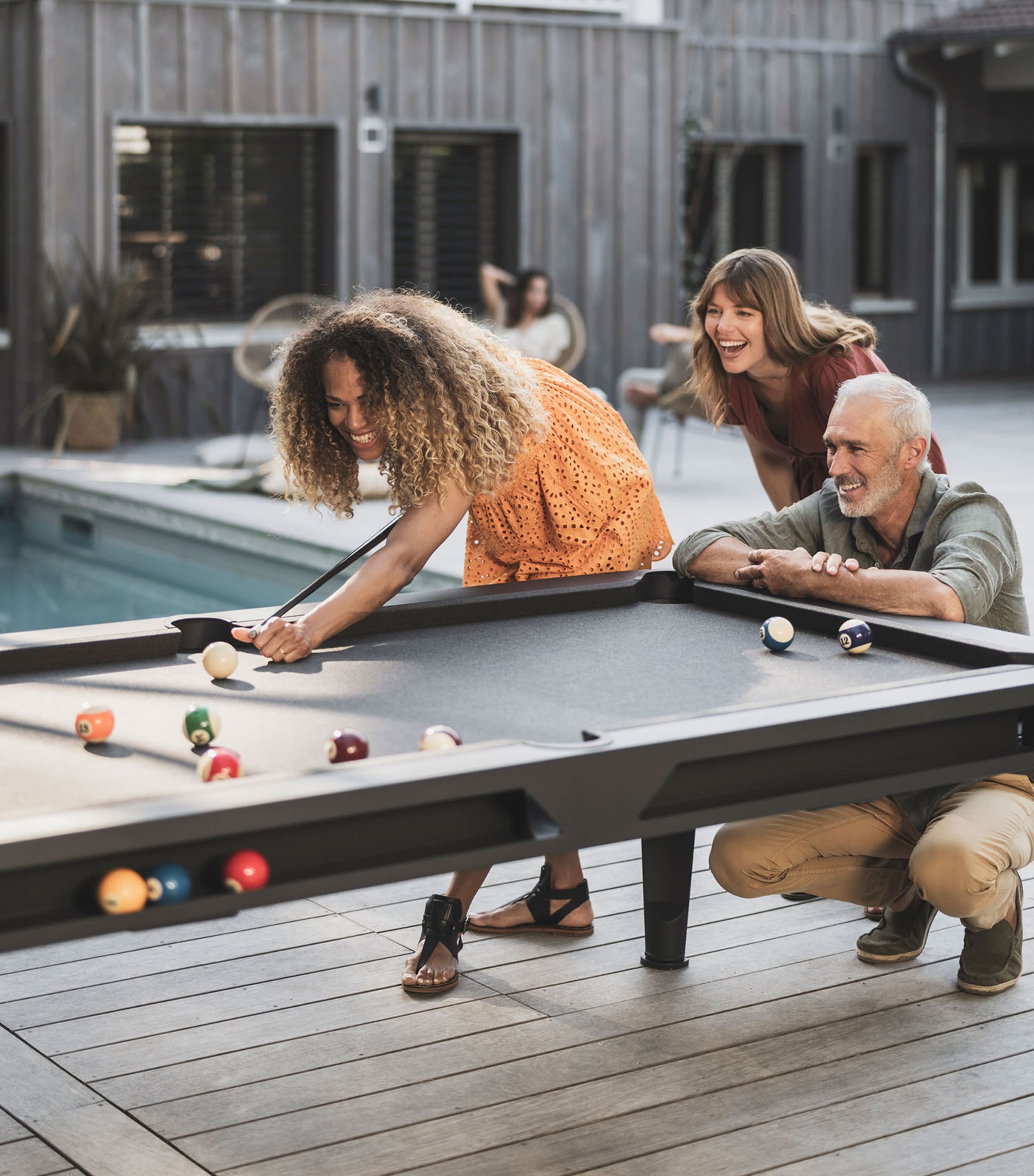 Cornilleau Hyphen Outdoor Pool Table Blk Gry Mot Lght Gry Image 2