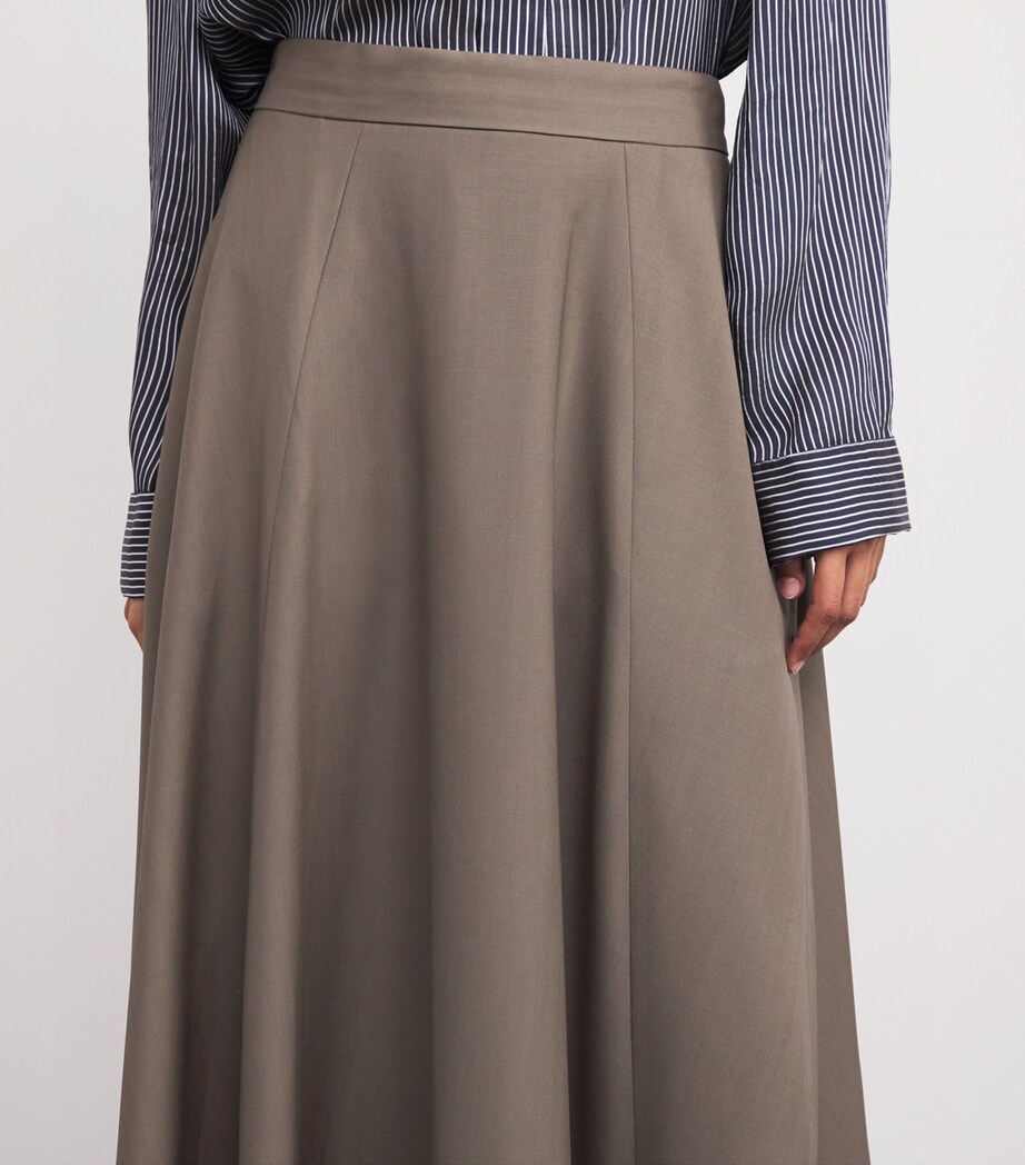 SASUPHI Womens Fresh Wool Lauren Maxi Skirt Mud Image 6