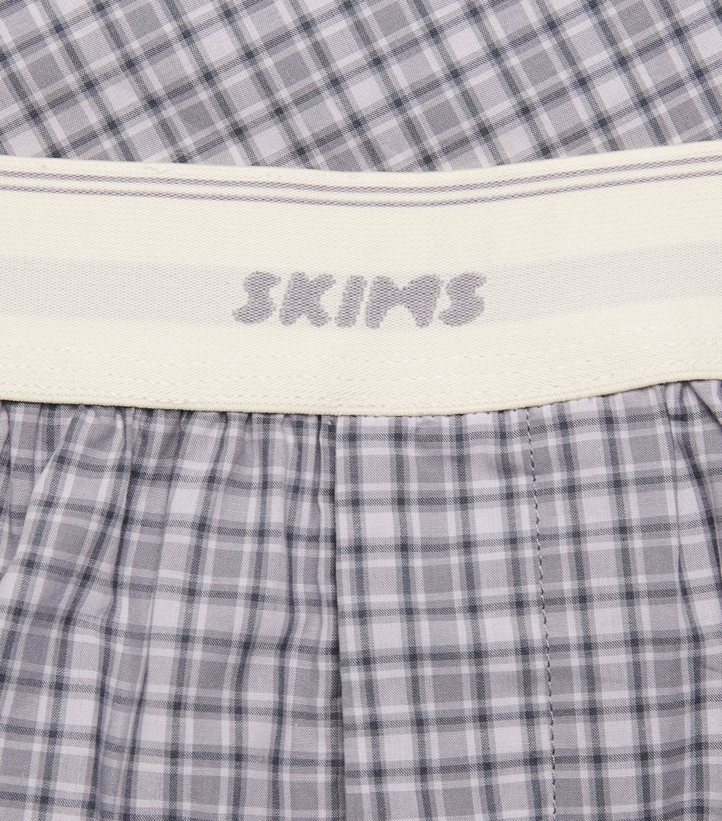 Skims Mens Cotton Poplin Check Boxer Shorts Full Moon Check Image 4