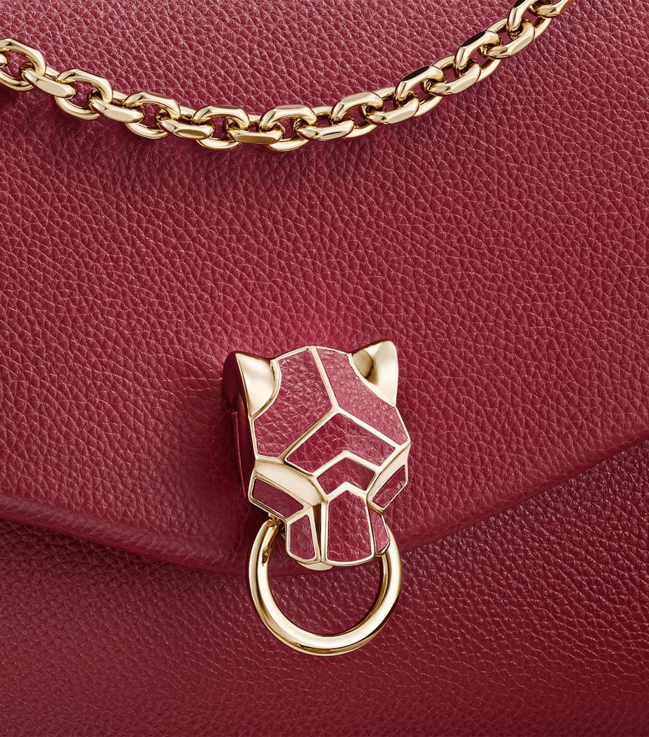 Small Leather Panthère de Cartier Shoulder Bag BURGUNDY Image 2