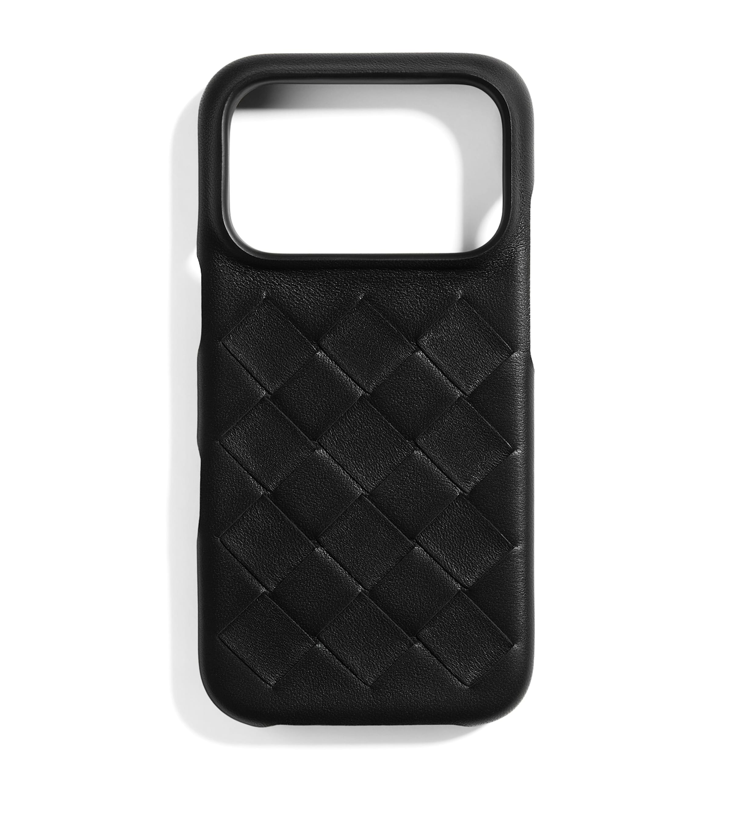 Bottega Veneta Black Leather Intrecciato iPhone 17 Case | Harrods US
