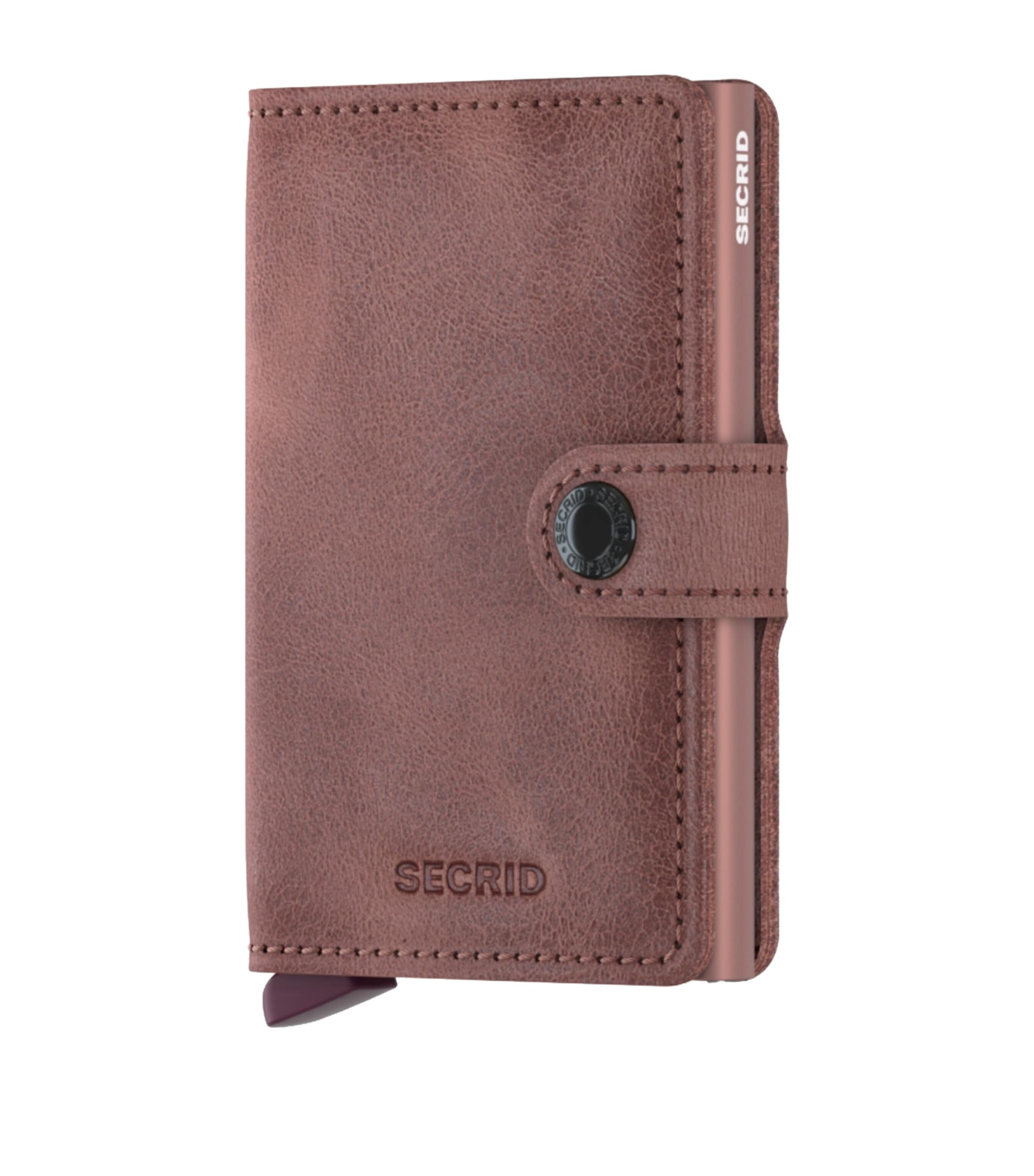 Secrid Leather Vintage Miniwallet In Pink