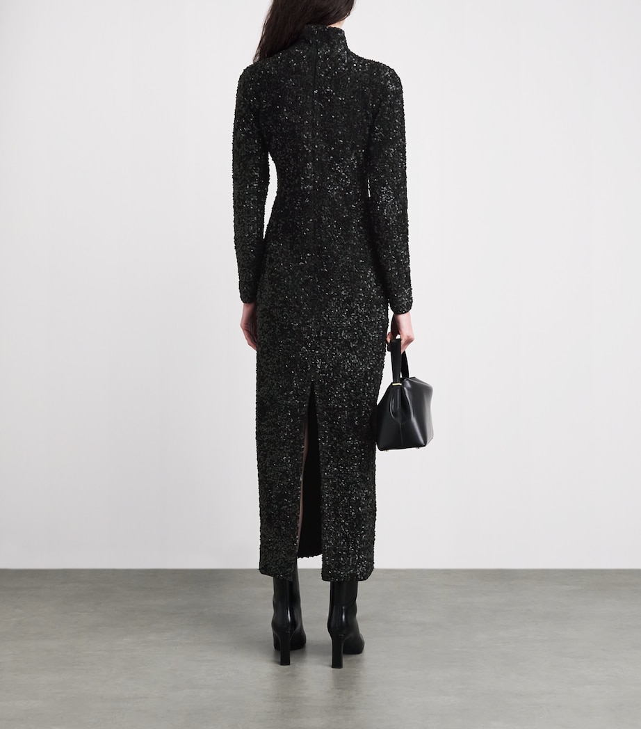 Adam Lippes Womens Sequinned Samadhi Midi Dress Black Image 4