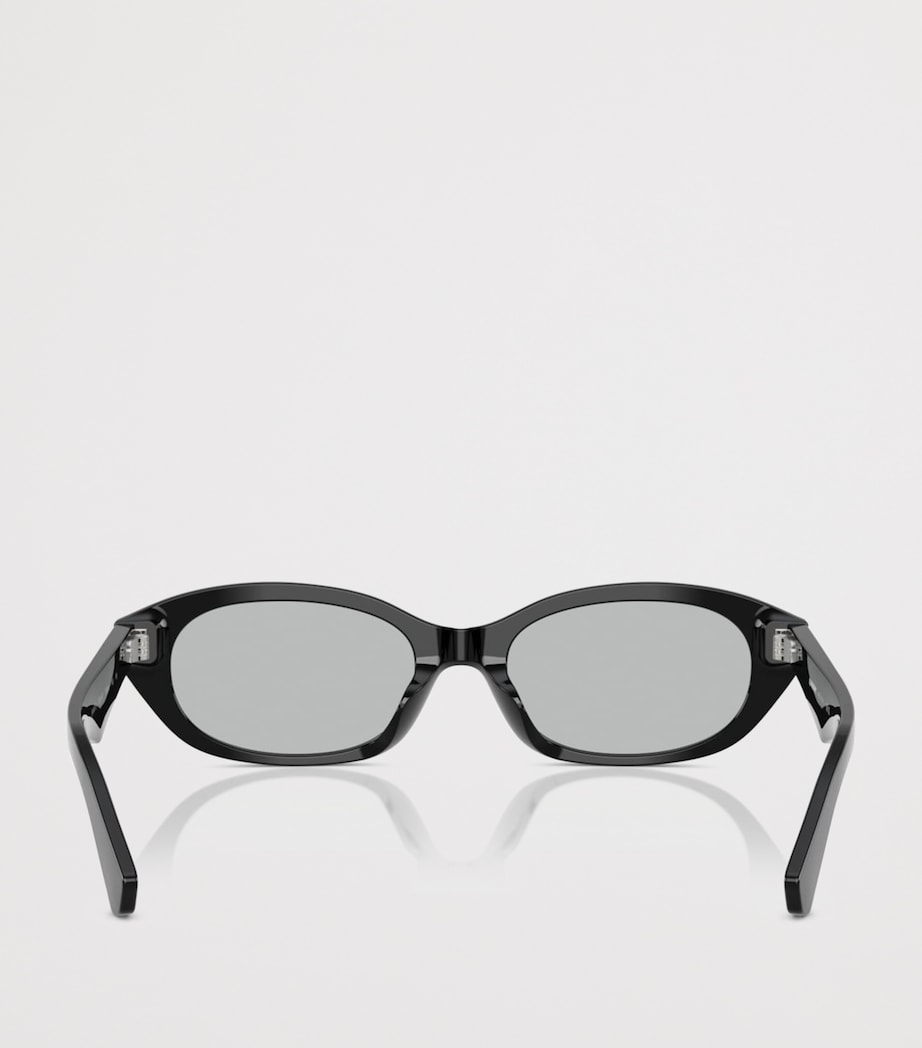 Burberry Acetate Oval Sunglasses Black Image 4