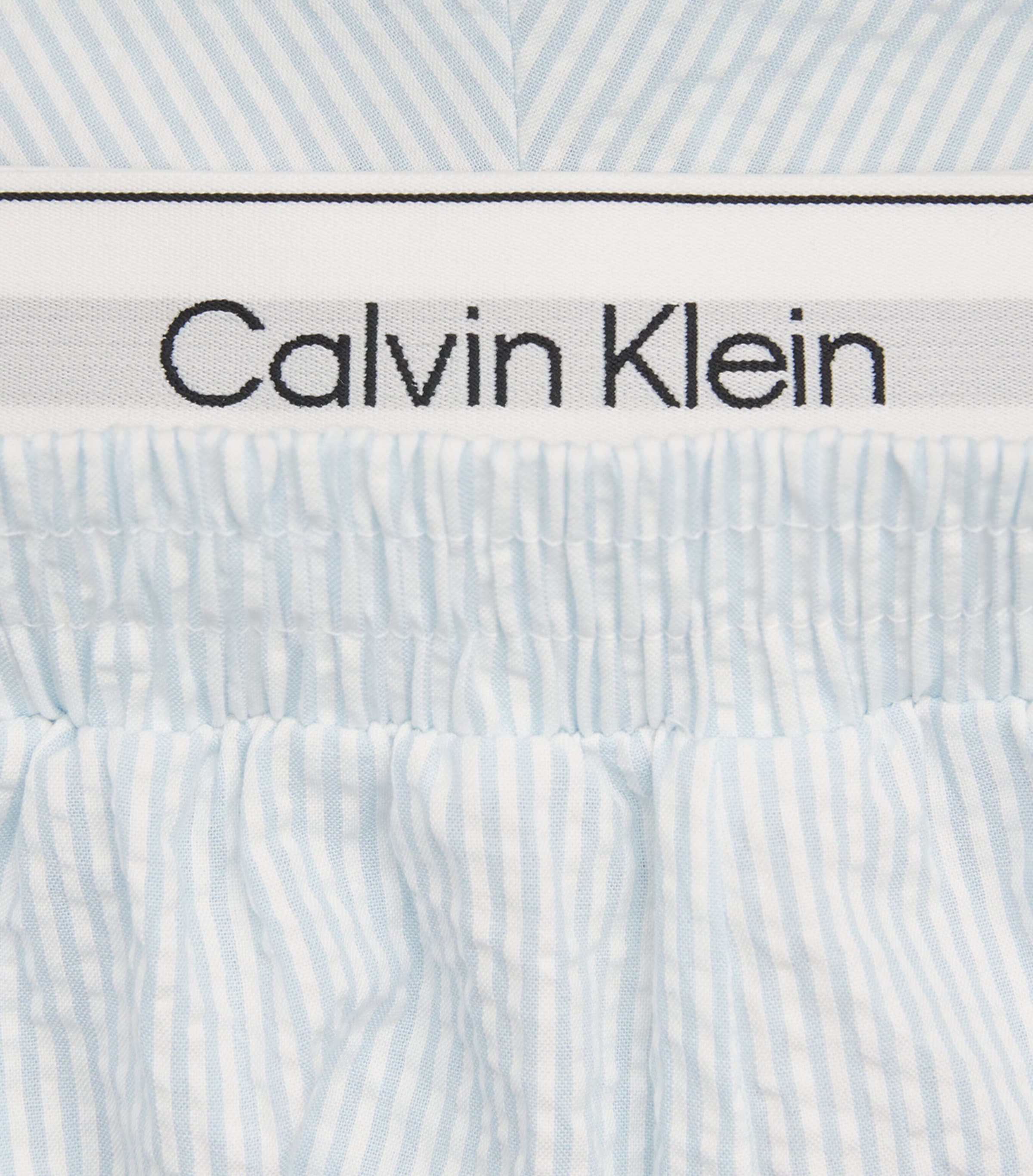 Calvin Klein Mens Cotton Seersucker Stripe Pyjama Bottoms Dime Ballad Blue Image 4