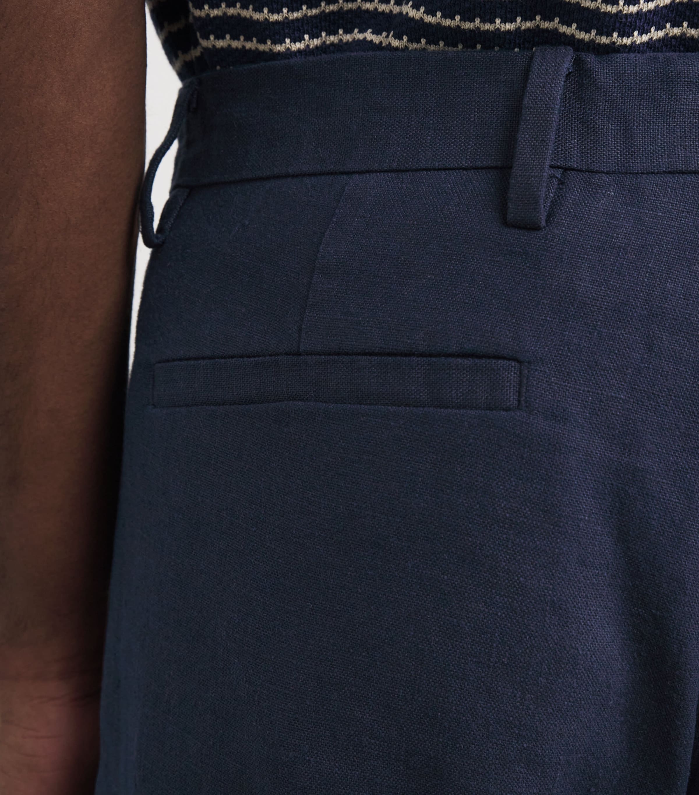 Linen Theo Slim Trousers NAVY  BLUE 200 Image 6