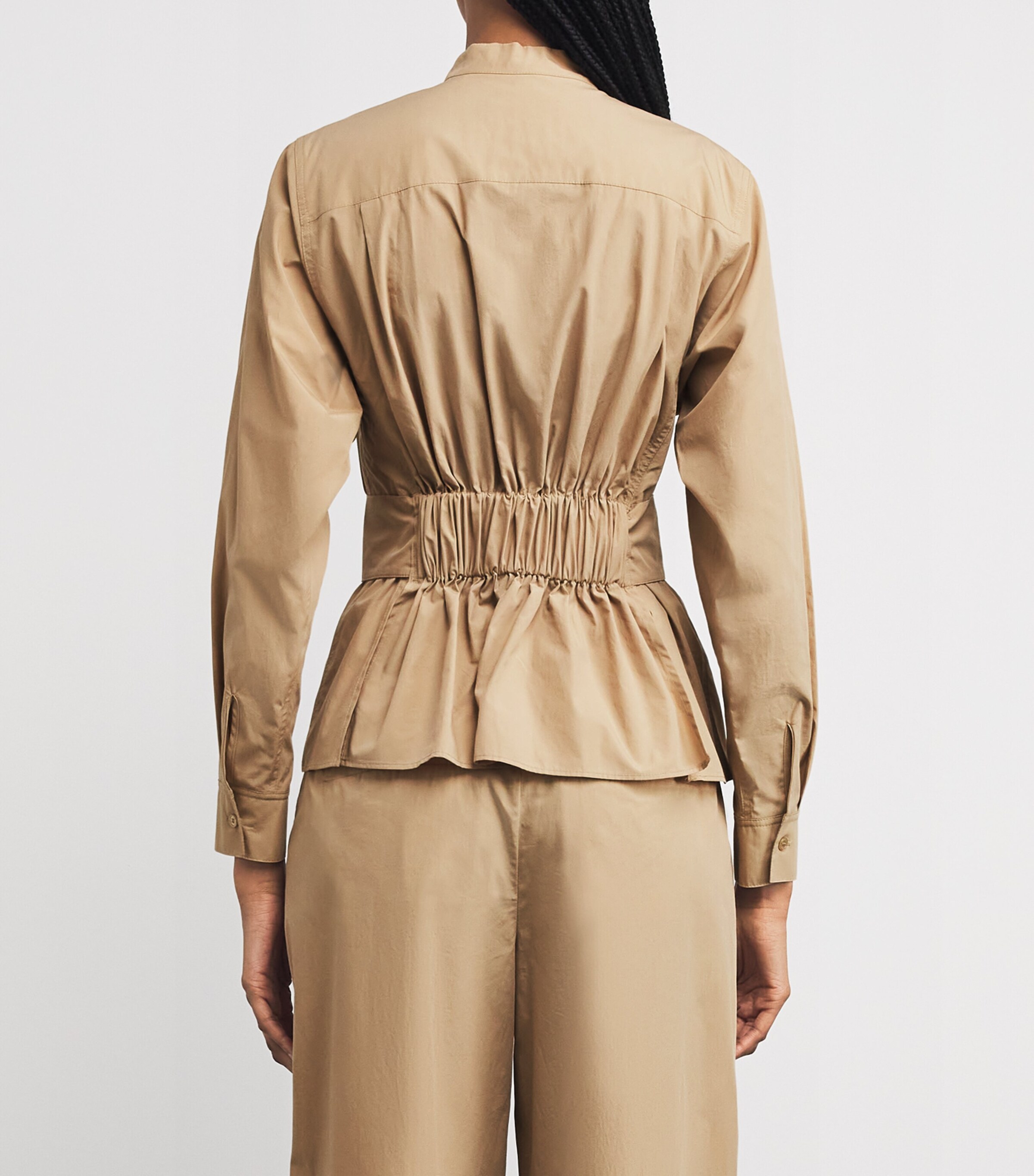 Cotton Poplin Belted Jacket BEIGE Image 4