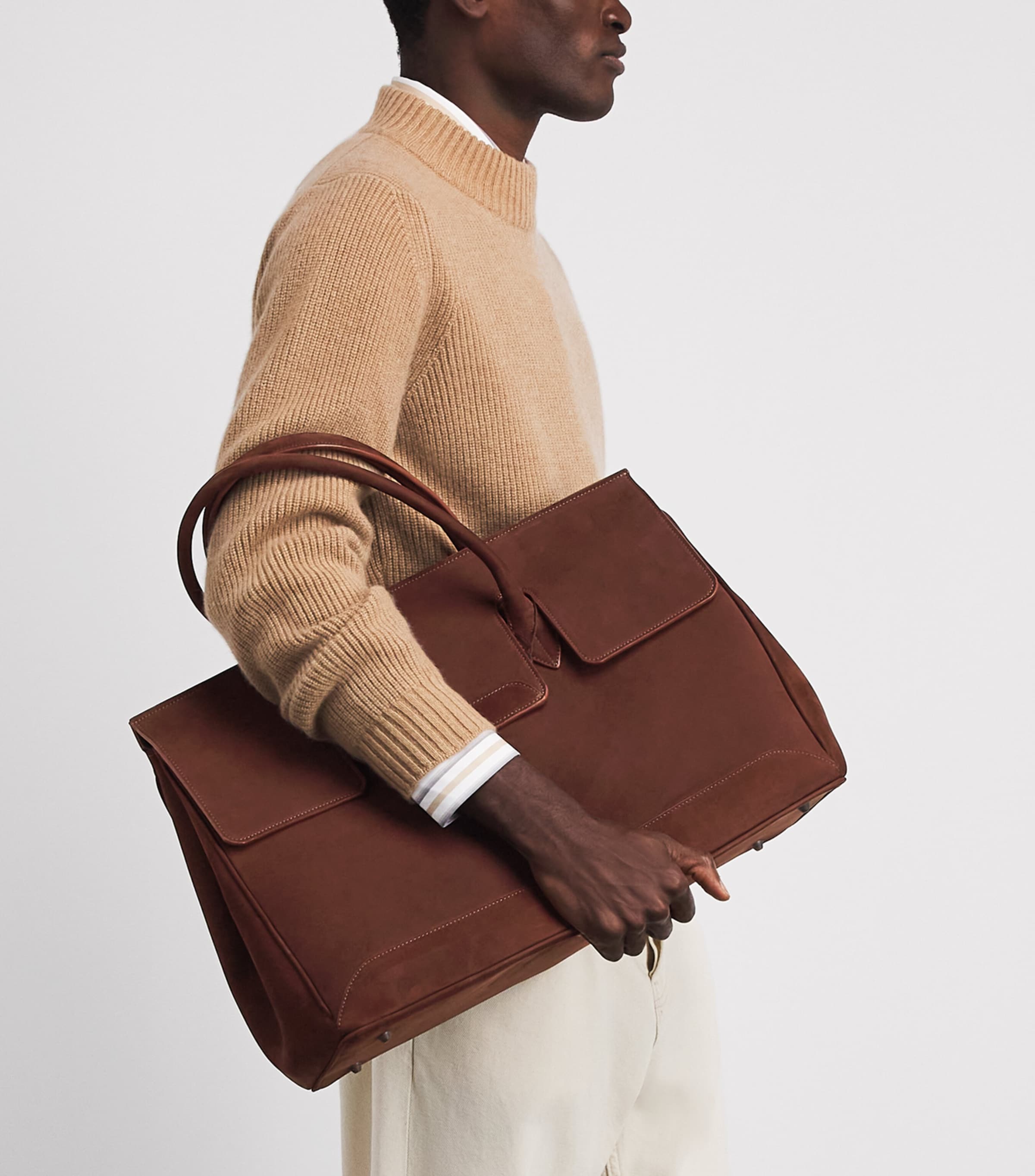 Colombo Suede Holdall Bag Dark Wine Image 2