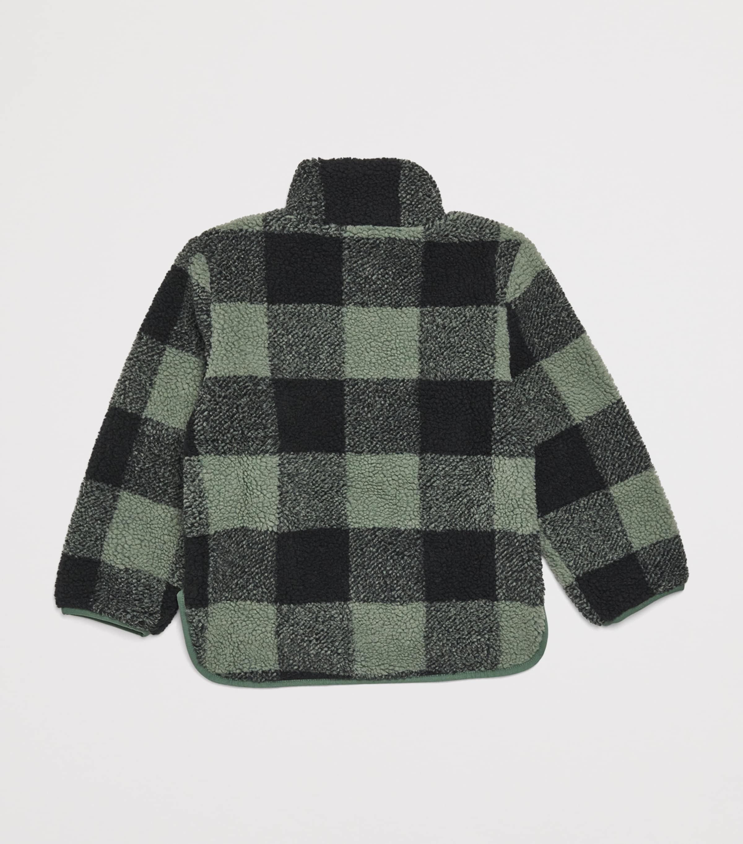 Fleece Check Jacket (3-14 Years) 760NEVERDE/NERO Image 2