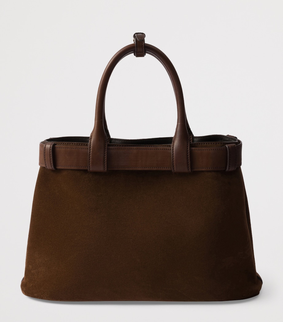 Medium Suede Buckle Tote Bag F0324 Image 3