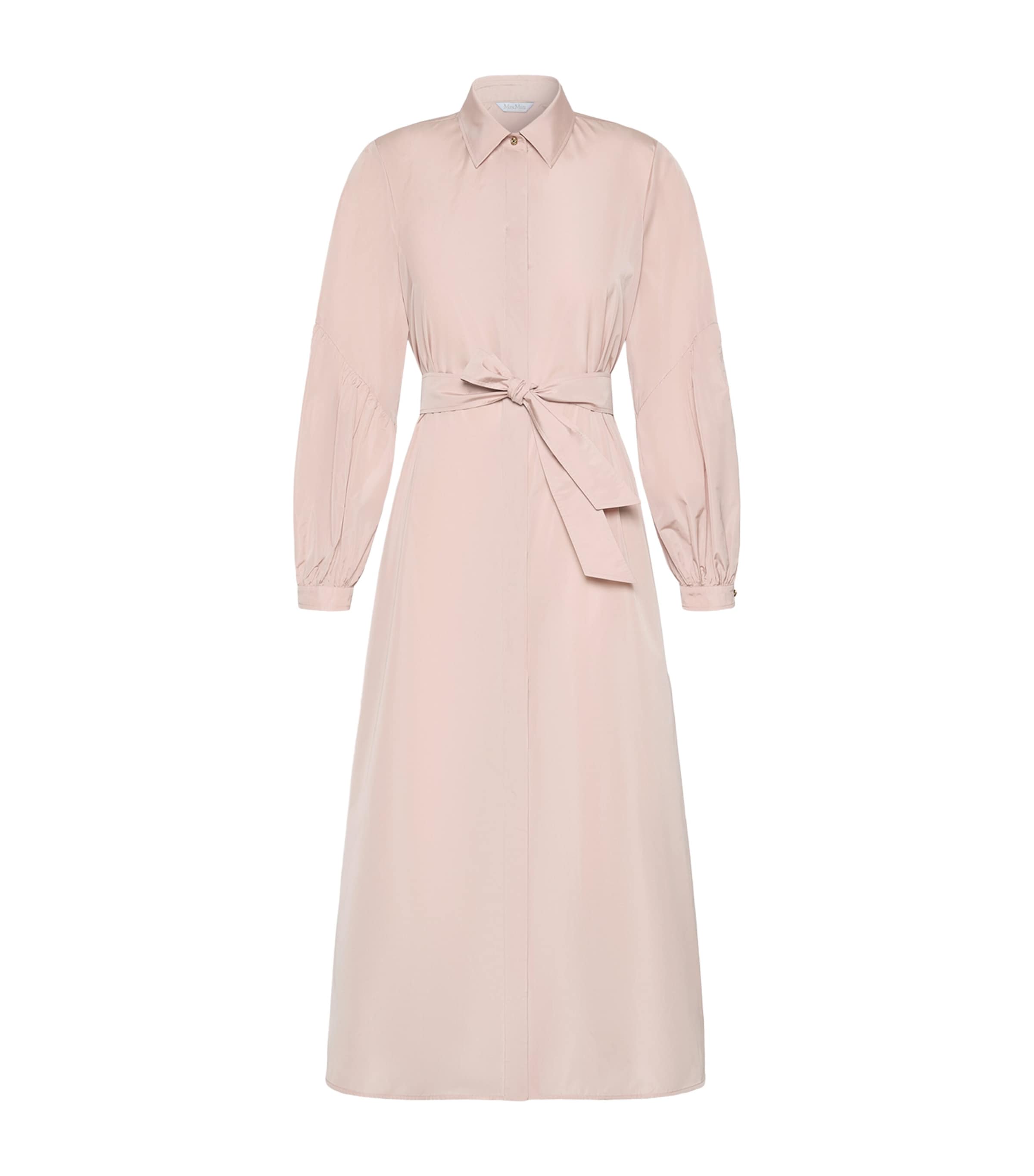 Max Mara Womens Taffeta Maxi Shirt Dress Powder Image 1