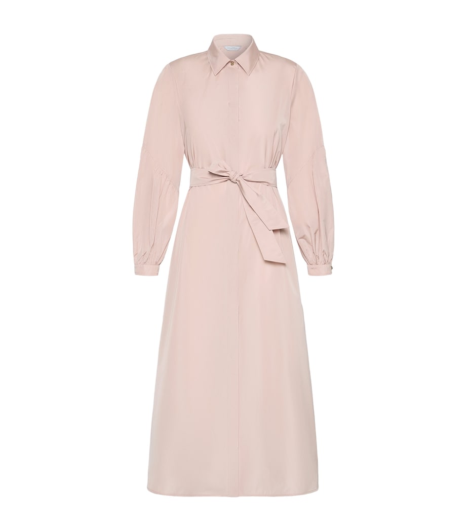 Max Mara Womens Taffeta Maxi Shirt Dress Powder Image 1