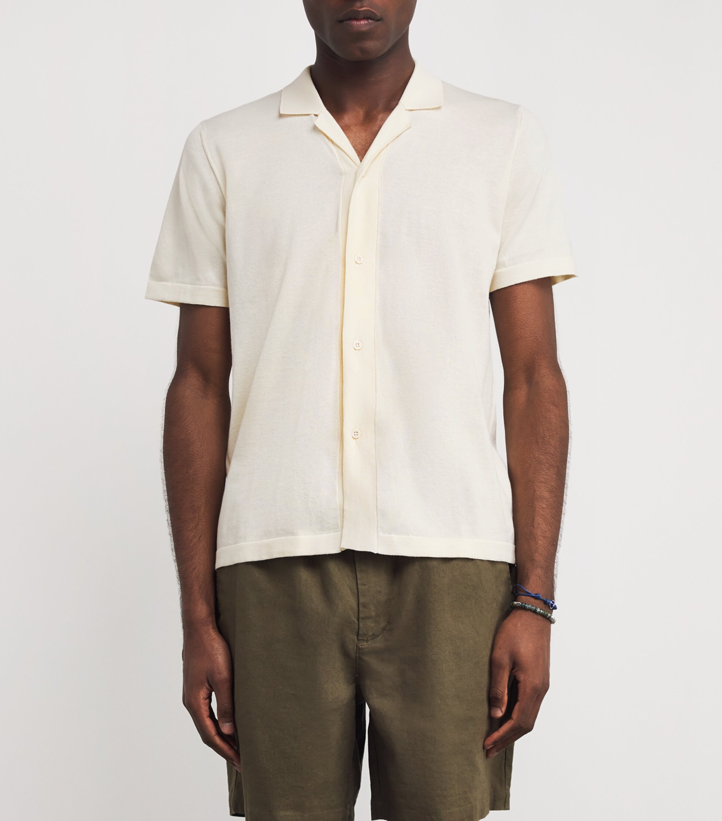 Cotton Knitted Mars Short Sleeve Shirt ECRU Image 3