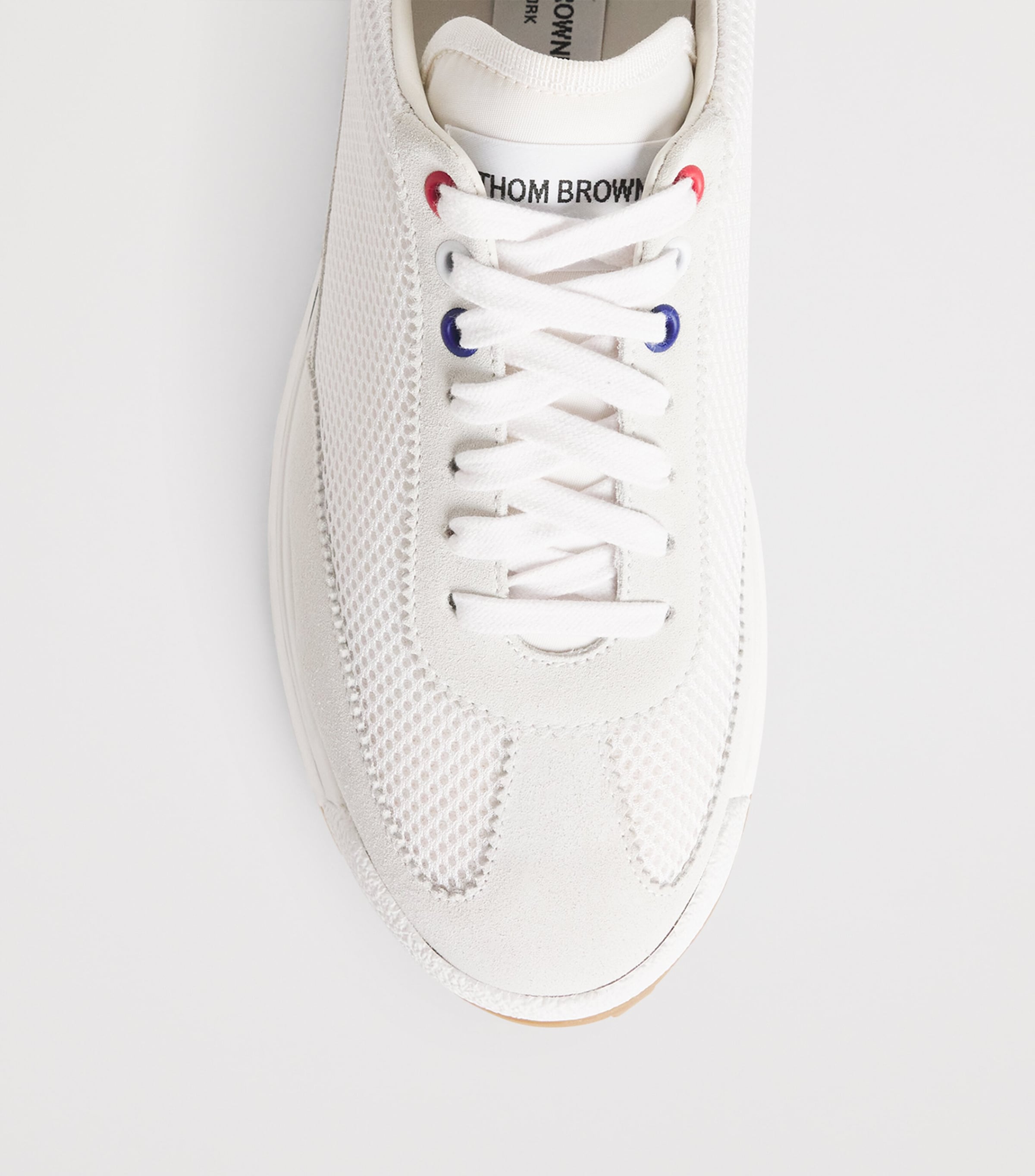 Thom Browne Suede-Trim Technical Tricolour Sneakers White Image 5