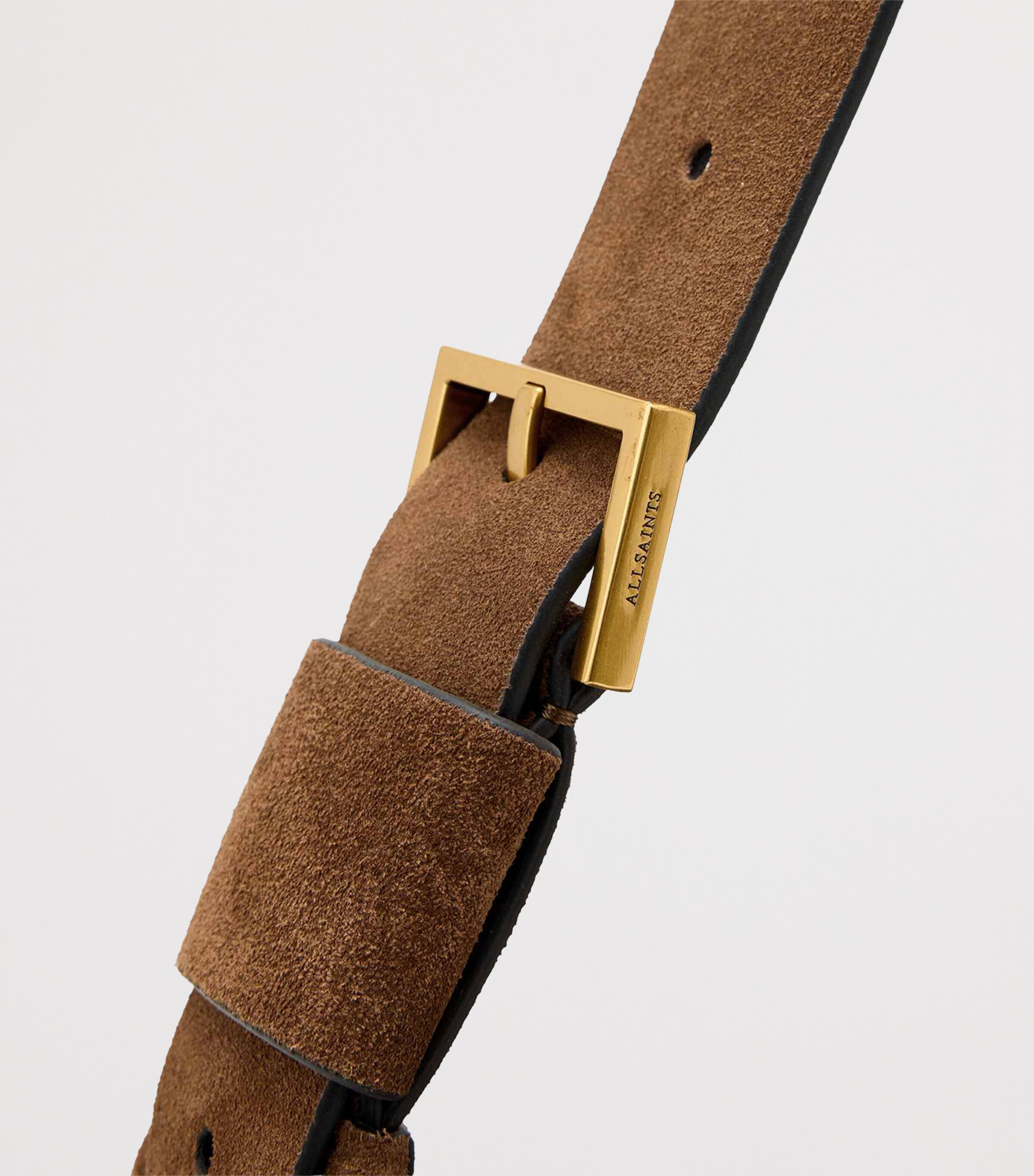 AllSaints Suede Jean Rey Shoulder Bag Sugar Brown Image 7