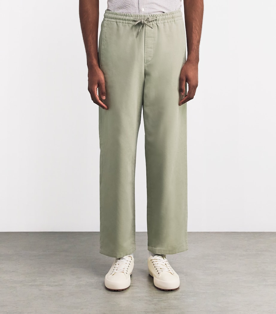 Cotton Drawstring Vincent Trousers KAE GRAY GREEN Image 3