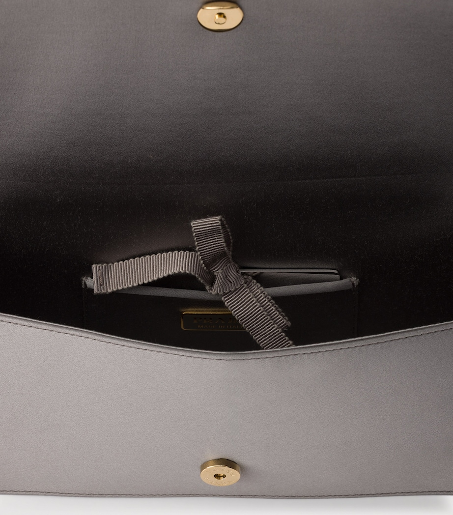 Prada Mini Satin Shoulder Bag Grey Image 4