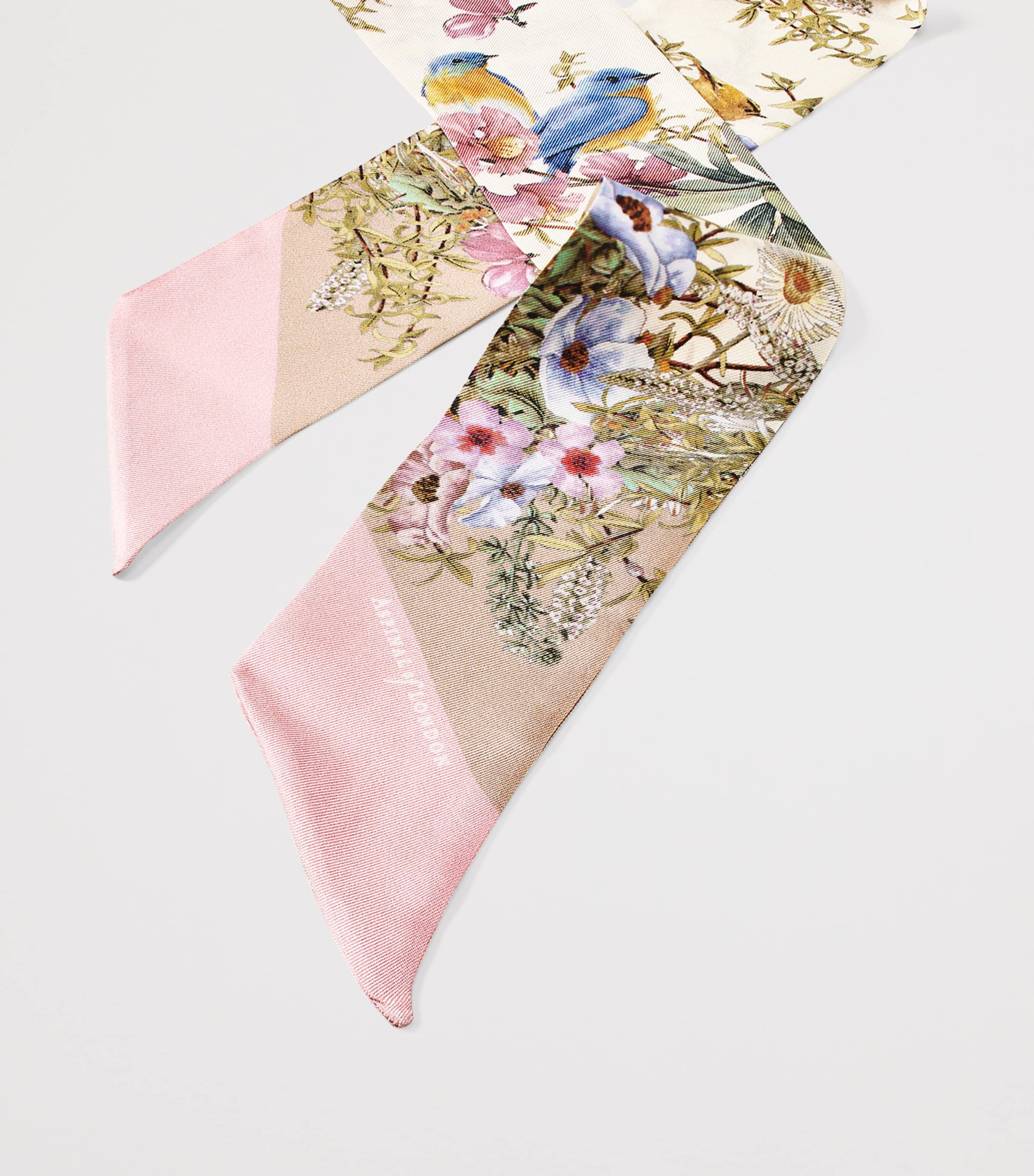 Aspinal Of London Silk Edwardian Garden Twilly Taupe Image 2